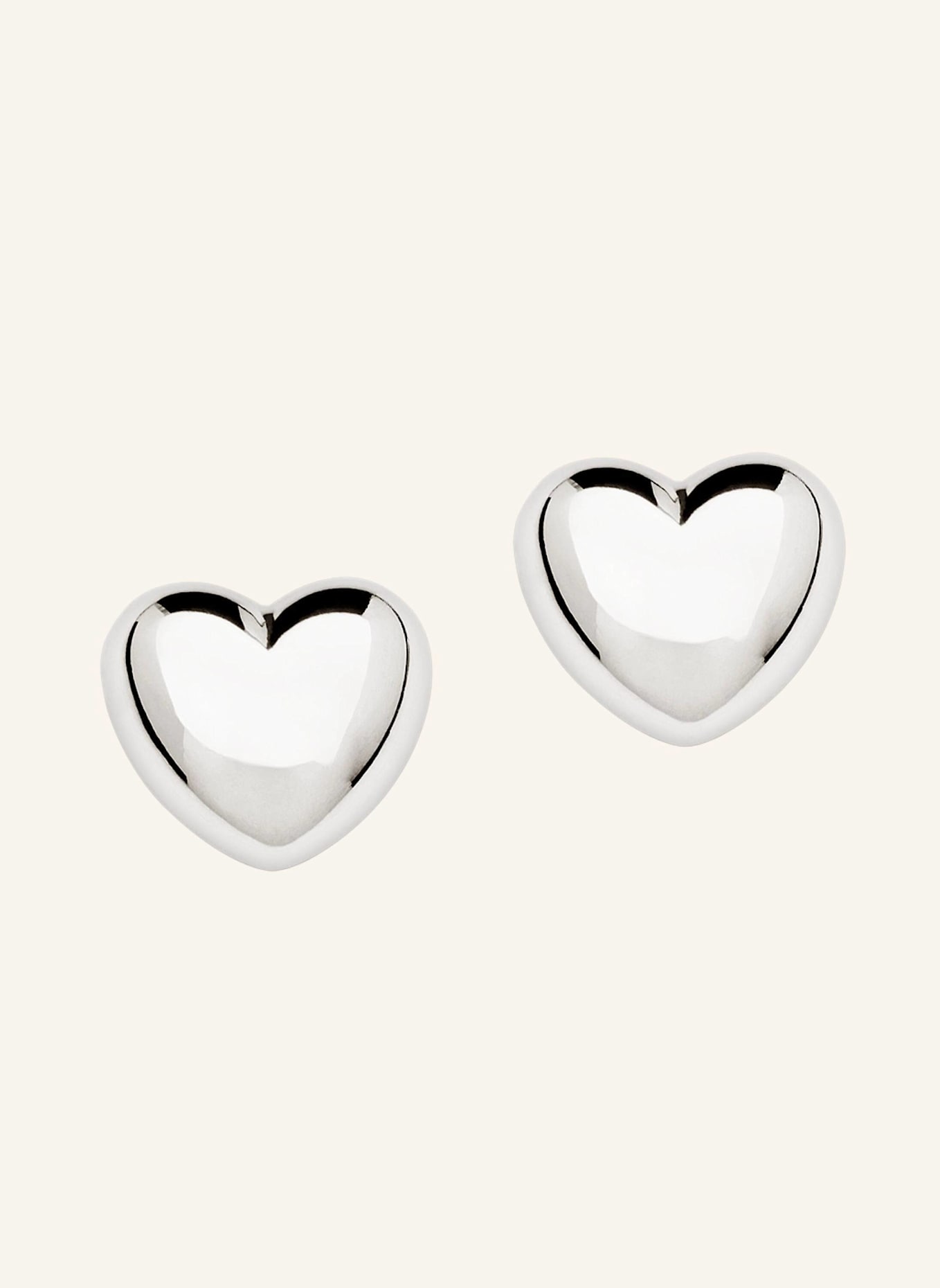 Pompidou Ohrstecker PUFFY HEART MEDI by GLAMBOU: SILBER