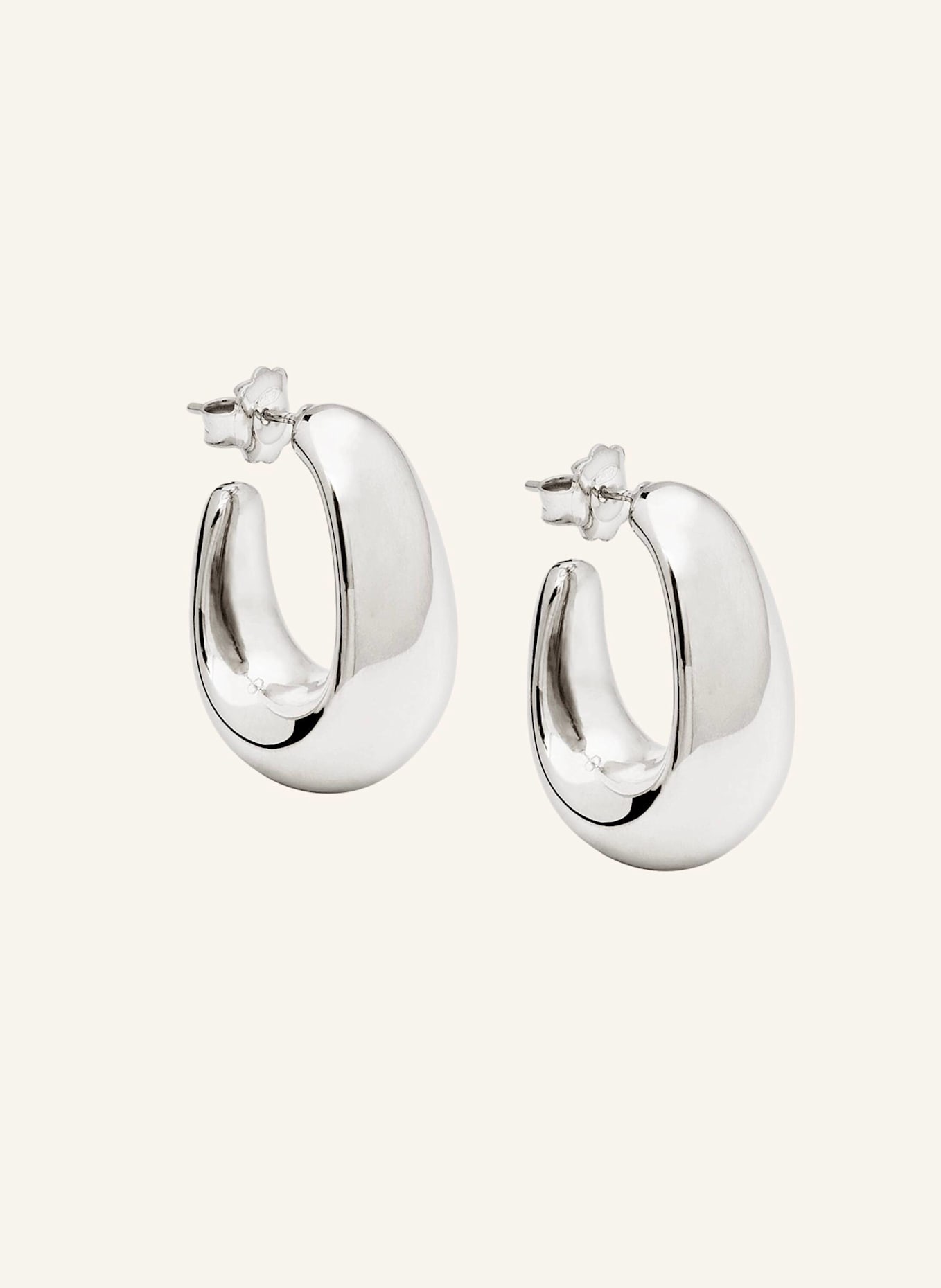 Pompidou Ohrhänger MINI ELIA OVAL STUD by GLAMBOU: SILBER