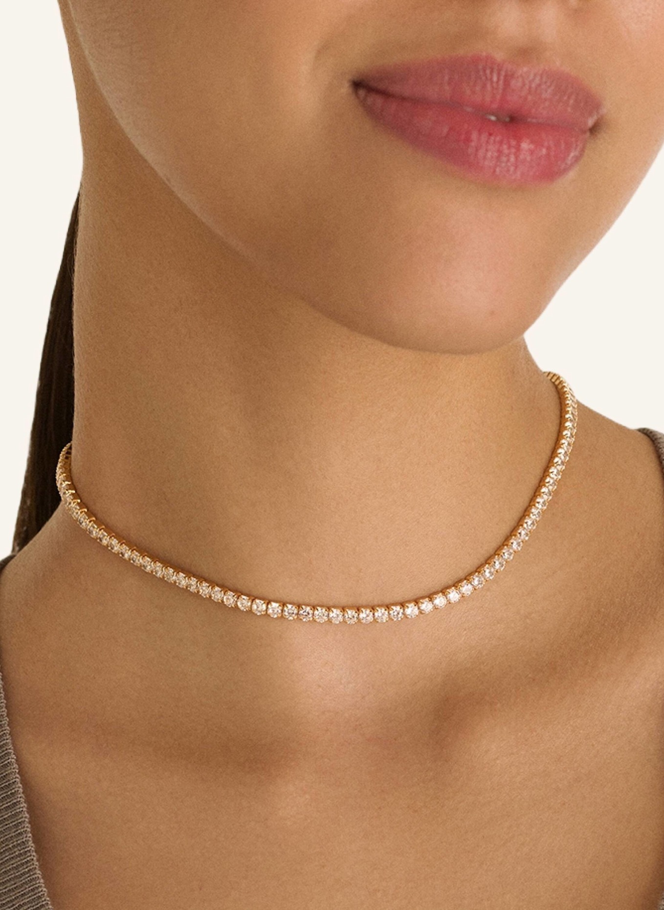 OHH LUILU Halskette BOLDER TENNIS CHOKER by GLAMBOU: GOLD