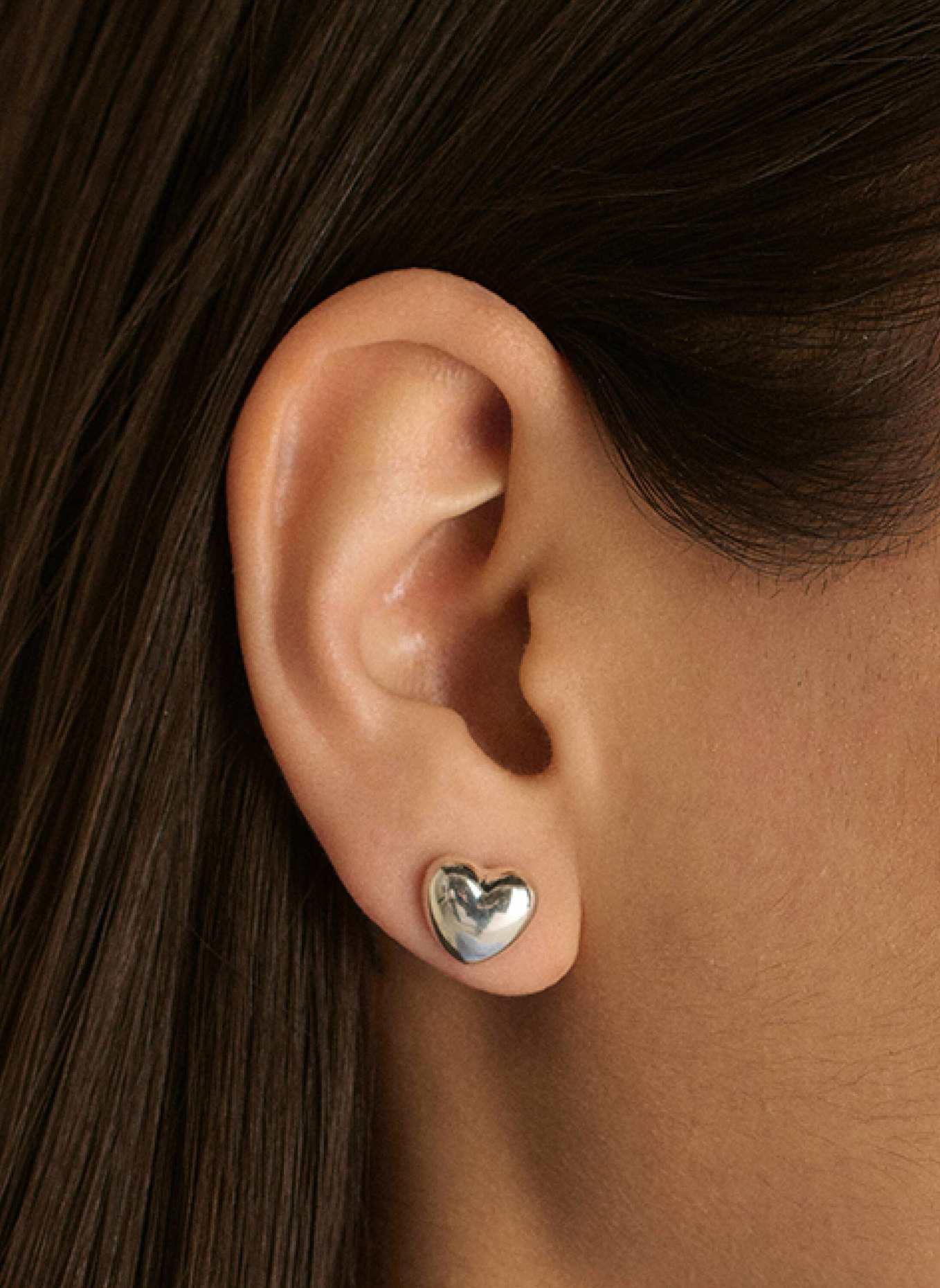 Pompidou Ohrstecker PUFFY HEART MINI by GLAMBOU: SILBER