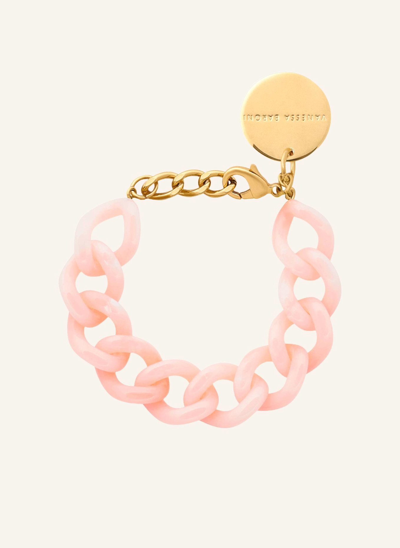VANESSA BARONI Armband MINI FLAT CHAIN BRACELET PEACH SORBET by GLAMBOU: GOLD