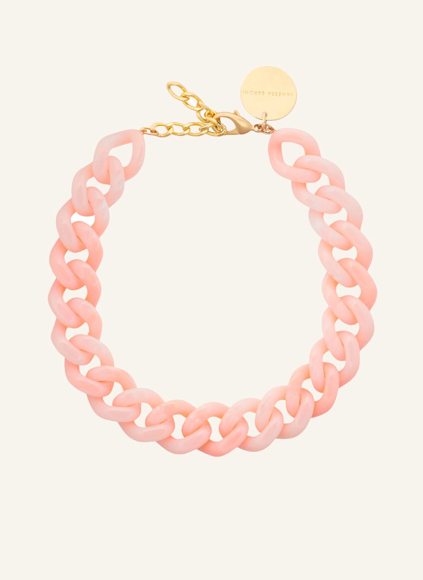 VANESSA BARONI Halskette FLAT CHAIN NECKLACE PEACH SORBET by GLAMBOU: GOLD