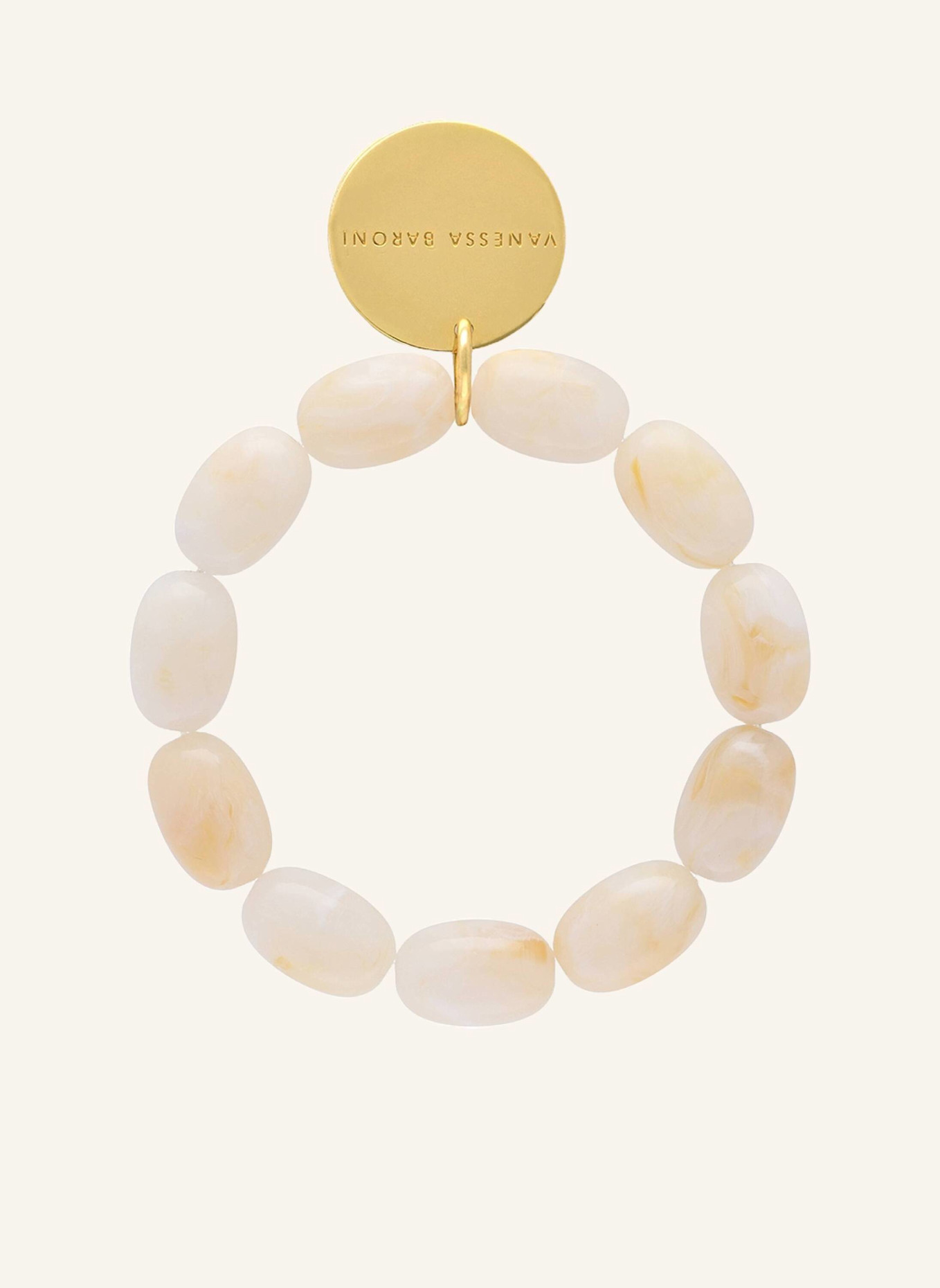 VANESSA BARONI Armband OLIVE FLEX BRACELET PEARL MARBLE by GLAMBOU: GOLD