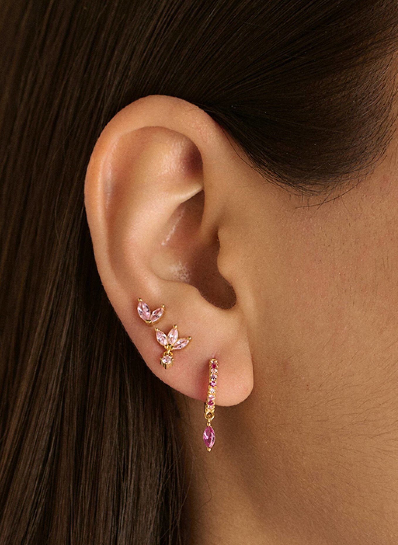 OHH LUILU Ohrhänger KYLEE PETALS STUDS PINK by GLAMBOU: PINK