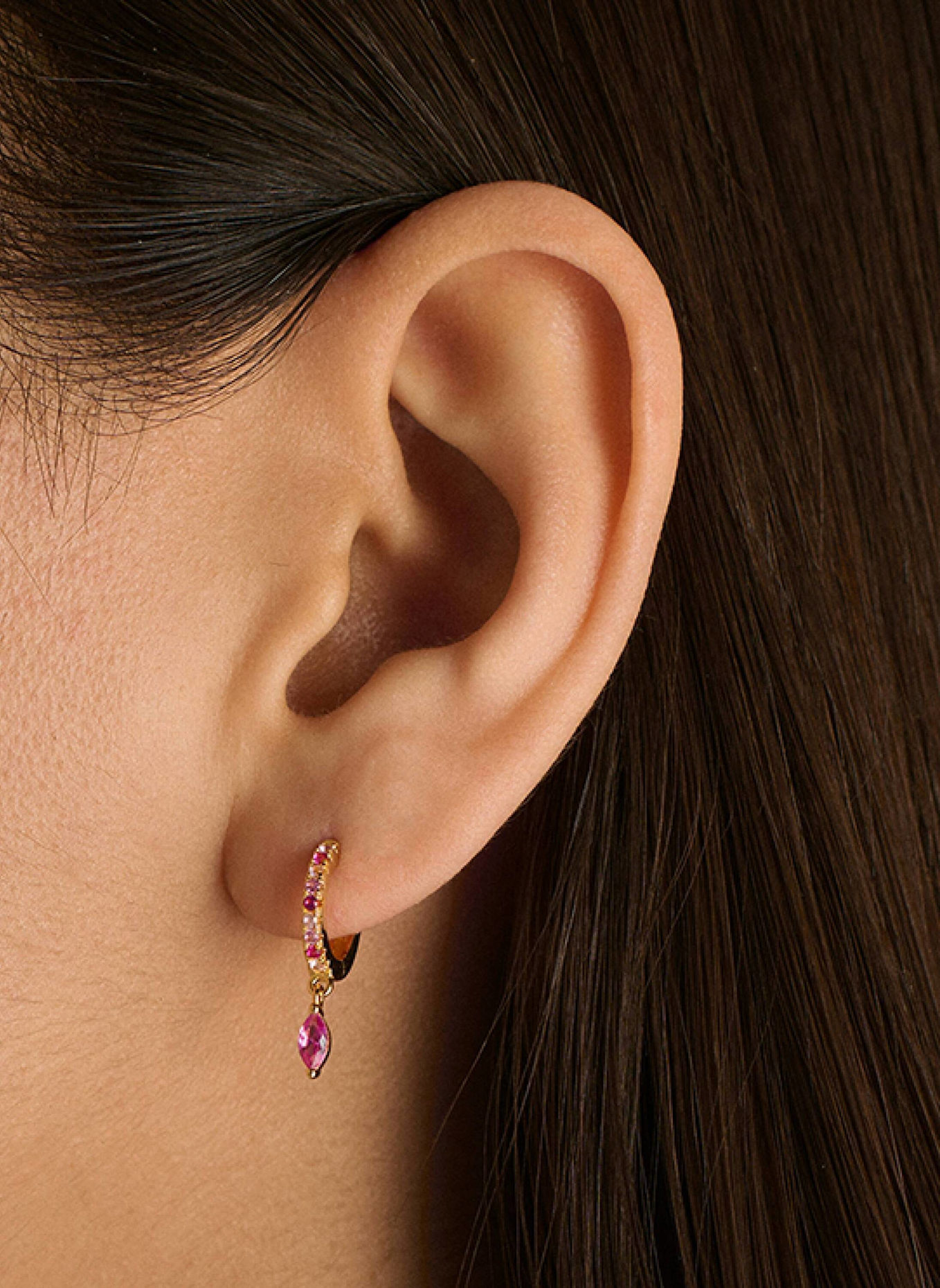 OHH LUILU Ohrhänger KYLEE PETAL HOOPS PINK by GLAMBOU: PINK