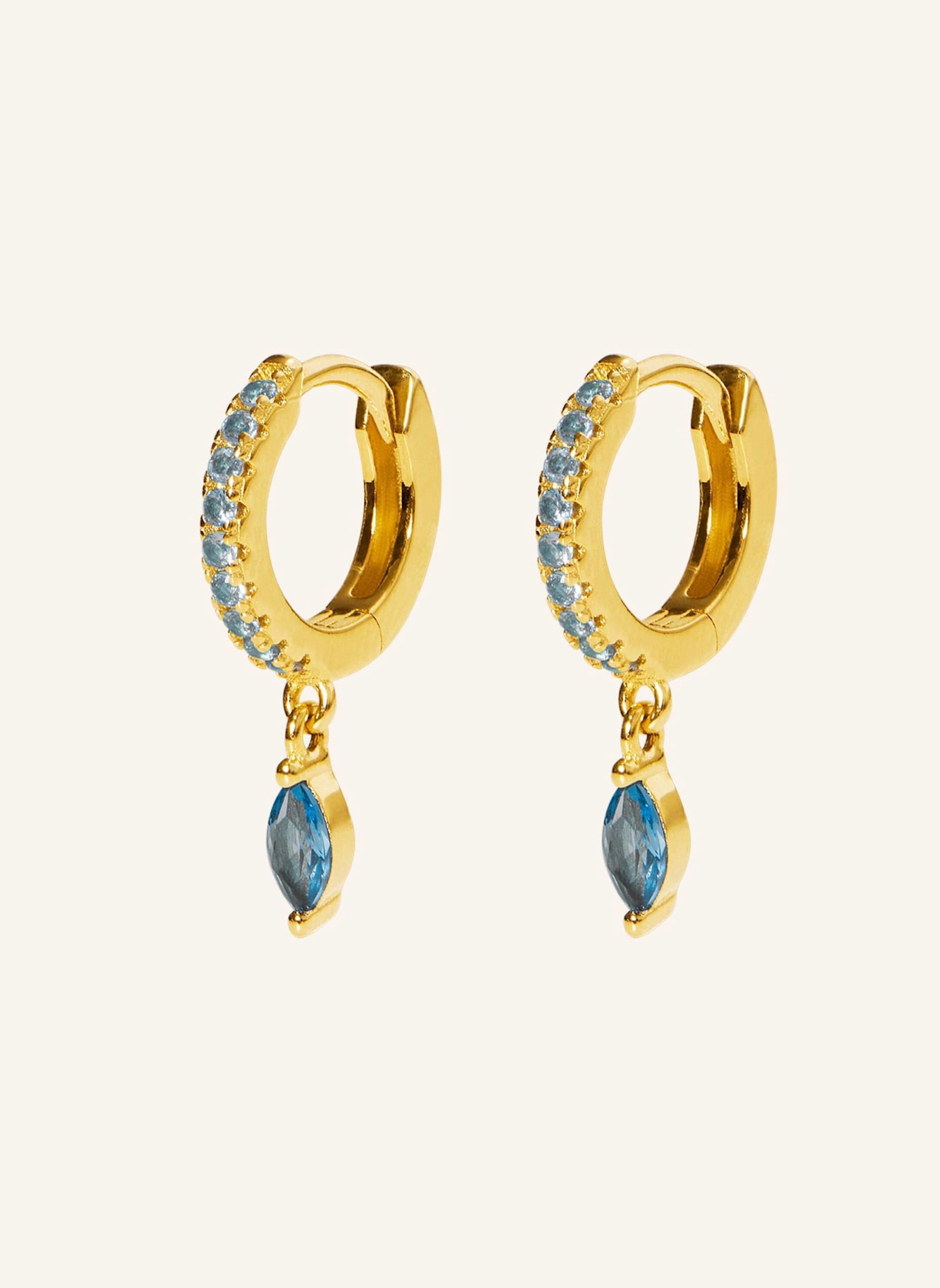 OHH LUILU Ohrhänger KYLEE PETAL HOOPS AQUA by GLAMBOU: BLAU