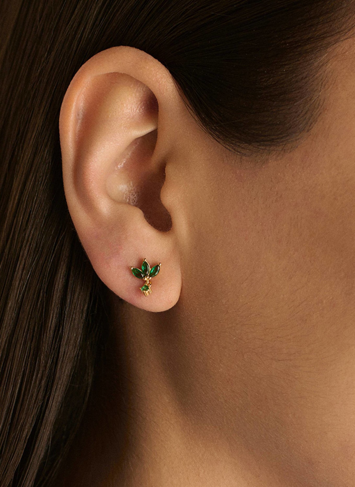 OHH LUILU Ohrhänger KYLEE LOTUS STUDS GREEN by GLAMBOU: GRÜN
