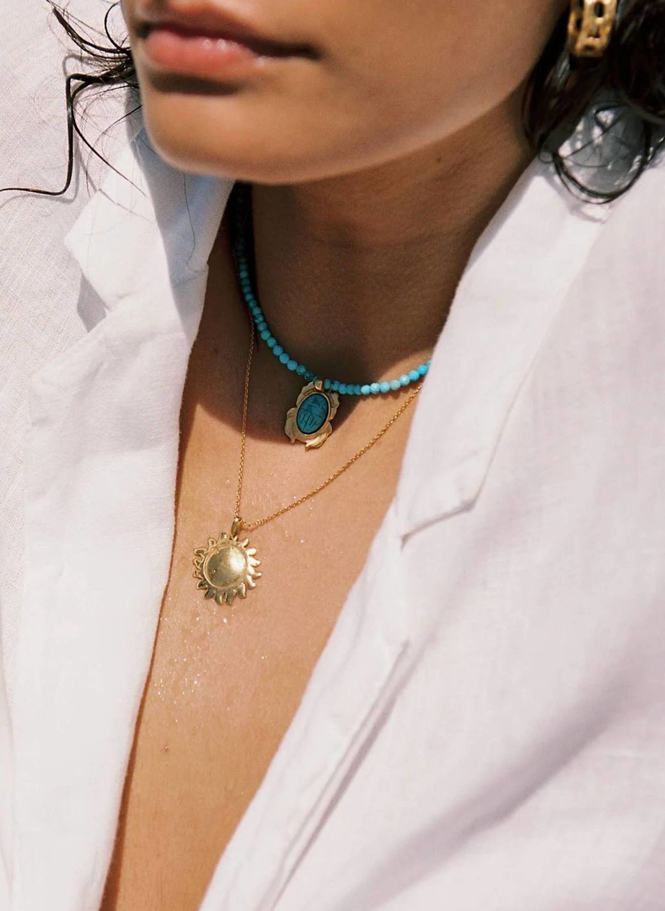 Alhaja Halskette TURQUOISE by GLAMBOU: BLAU