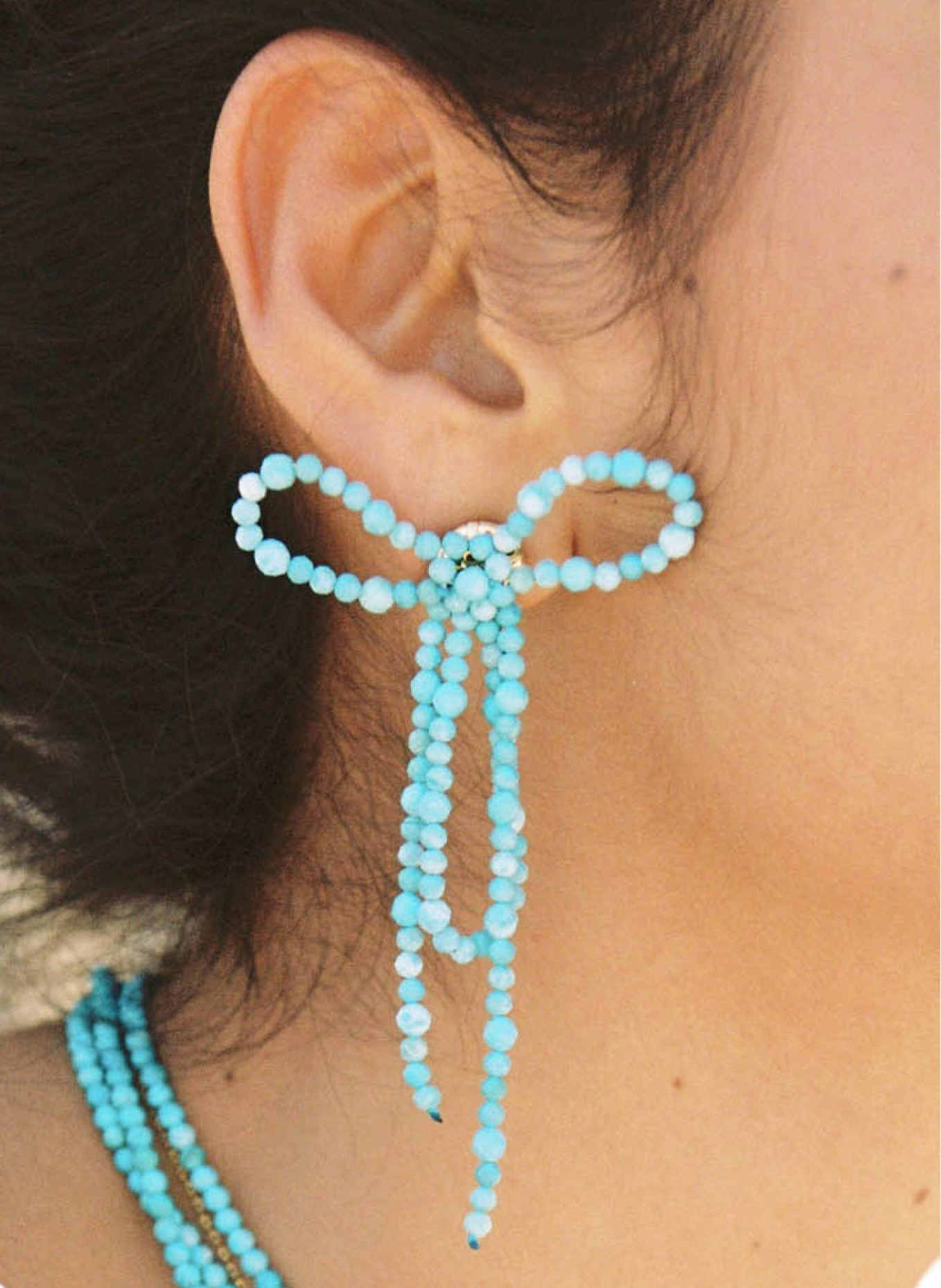 Alhaja Ohrhänger NOVA EARRINGS TURQUOISE by GLAMBOU: GOLD