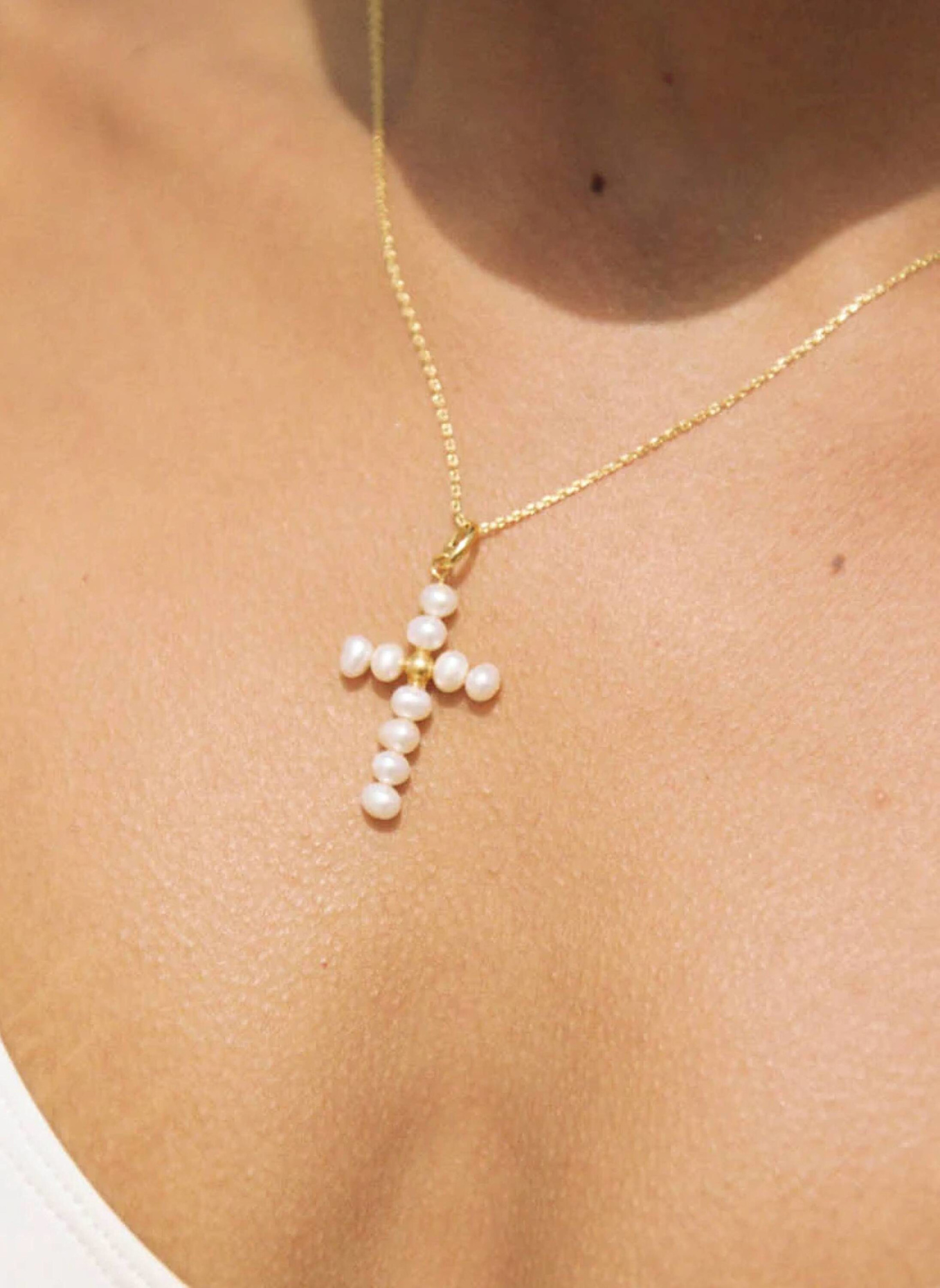 Alhaja Anhänger PEARLY CROSS by GLAMBOU: GOLD