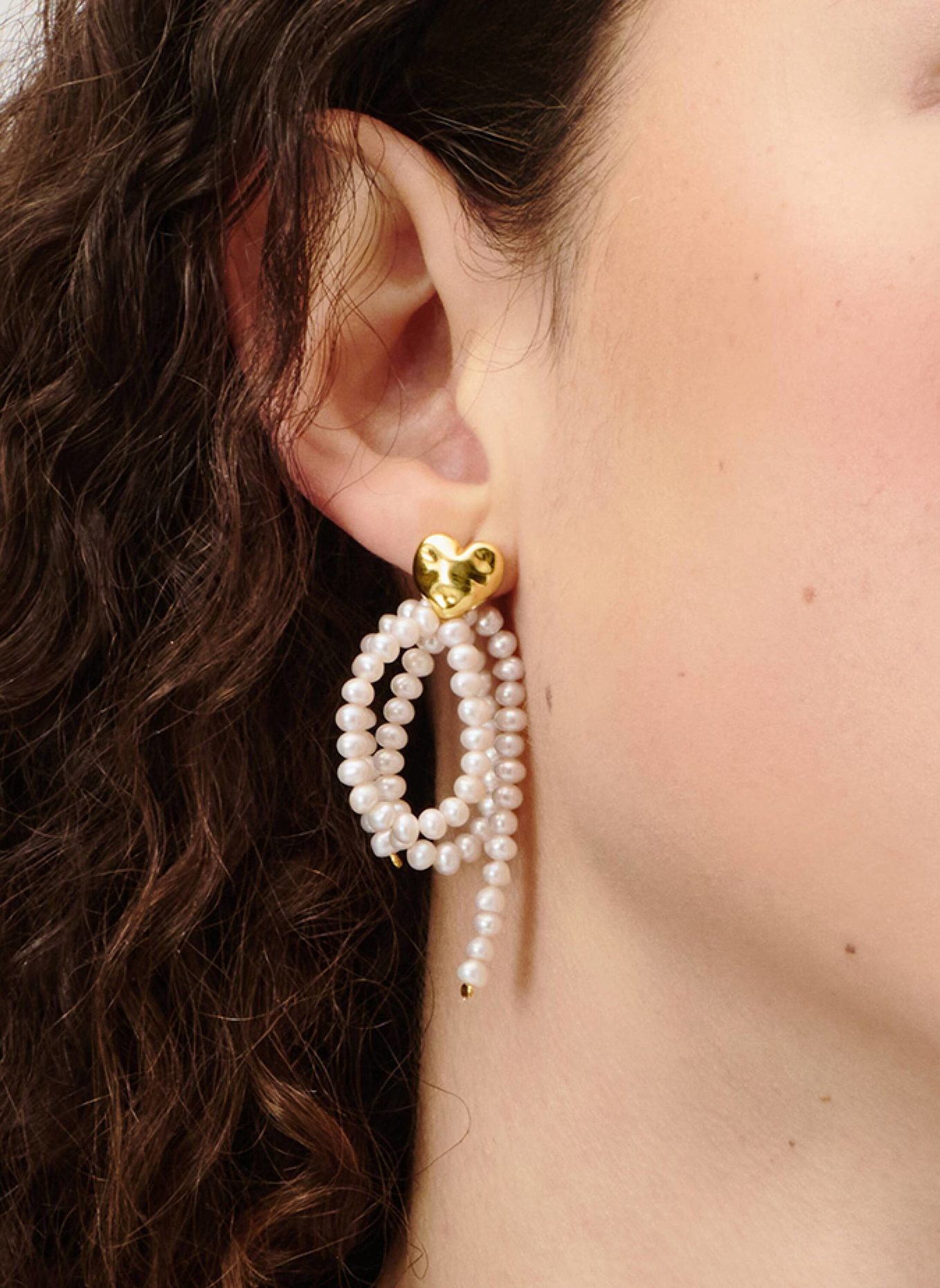 Pompidou Ohrhänger MARIKO HEART by GLAMBOU: GOLD