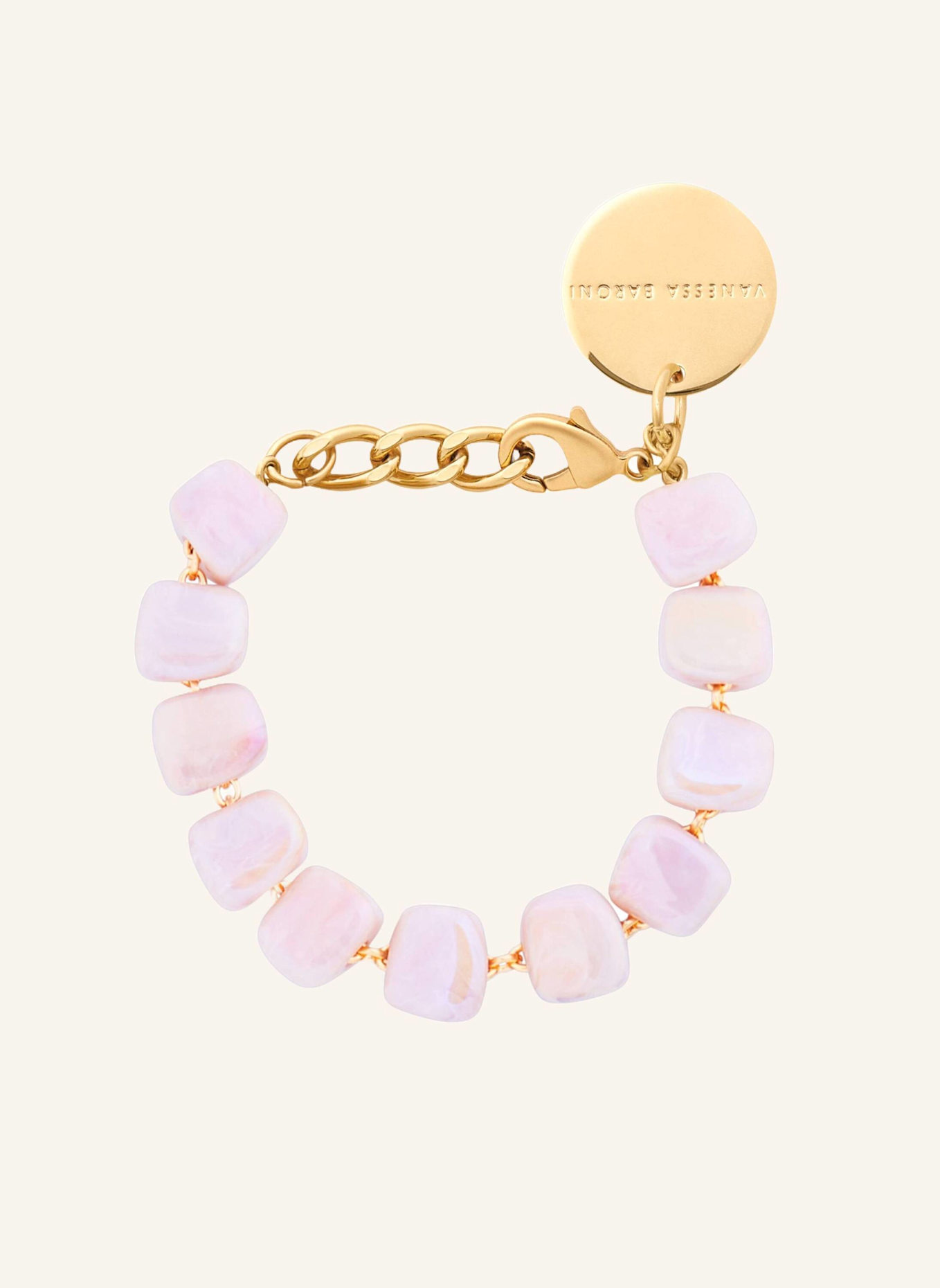 VANESSA BARONI Armband MINI ORGANIC SHAPED BRACELET IRIDESCENT ROSE by GLAMBOU: PINK