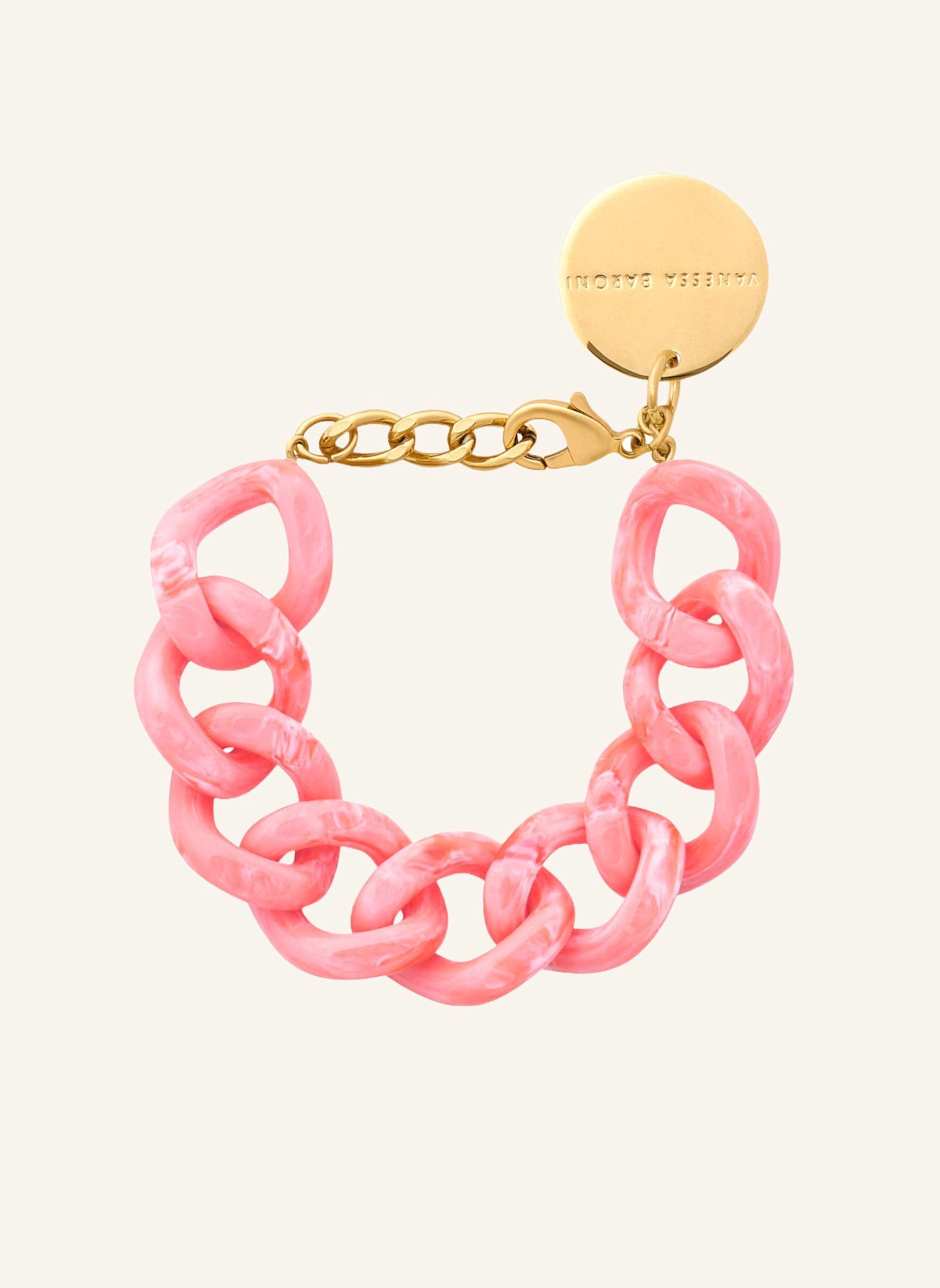 VANESSA BARONI Armband MINI FLAT CHAIN BRACELET STRAWBERRY ICECREAM by GLAMBOU: PINK