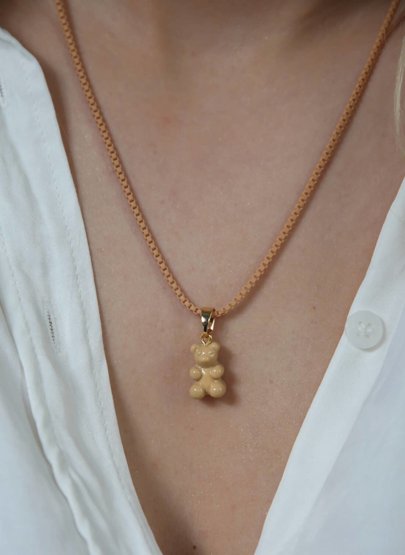 CRYSTAL HAZE Halskette PLASTALINA CHAIN by GLAMBOU: BEIGE