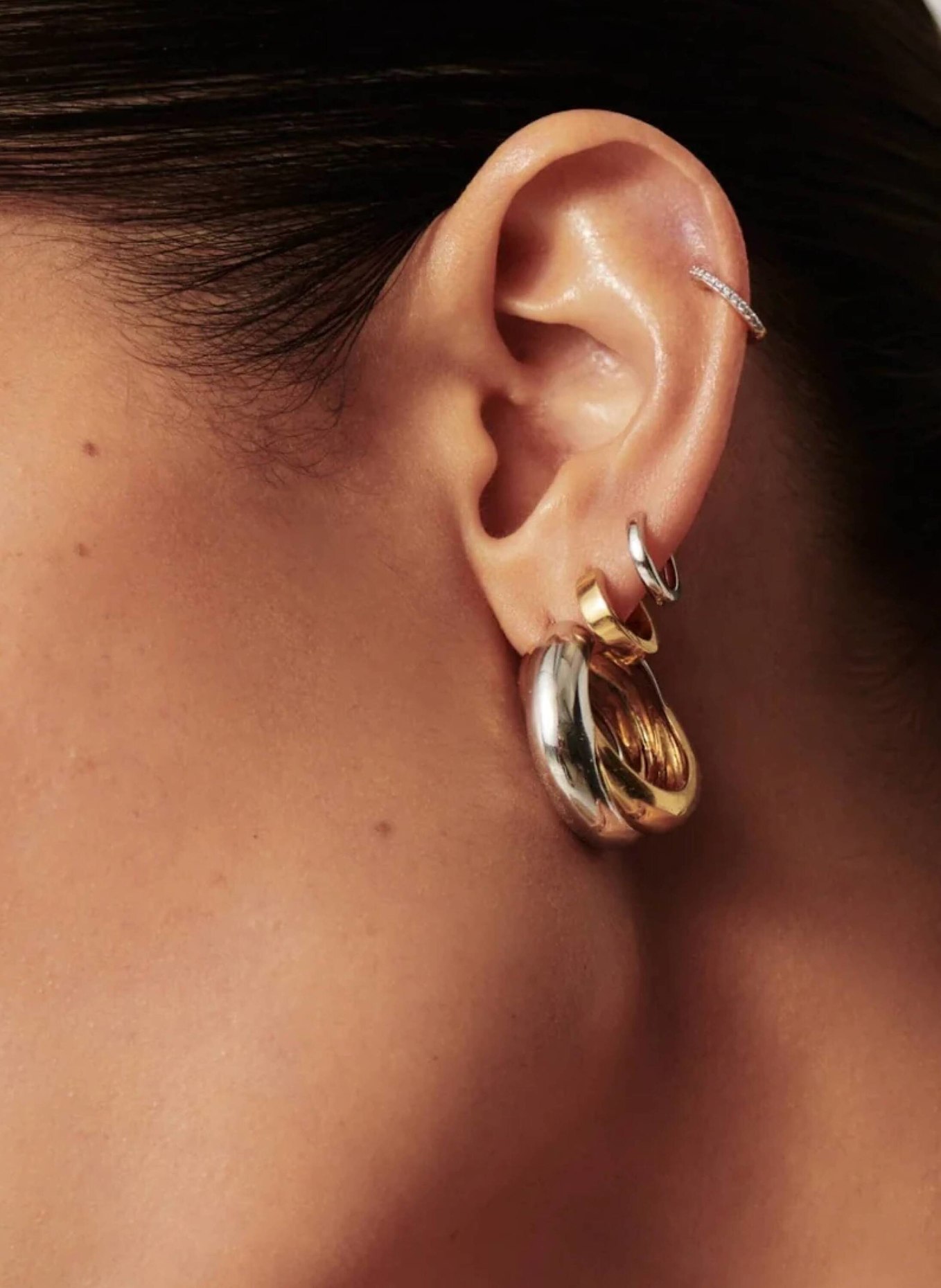 MISSOMA Ohrhänger LUCY WILLIAMS CHUNKY ENTWINE MEDIUM HOOPS by GLAMBOU: GOLD