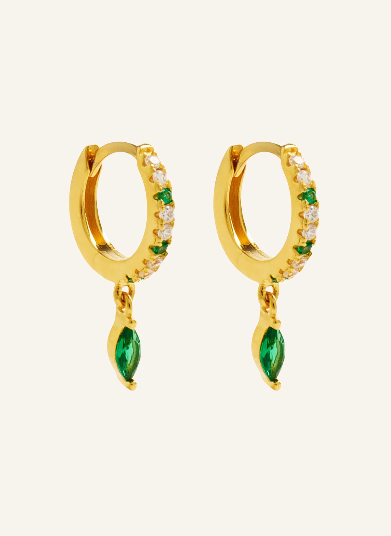 OHH LUILU Ohrringe KYLEE PETAL HOOPS GREEN by GLAMBOU: GRÜN