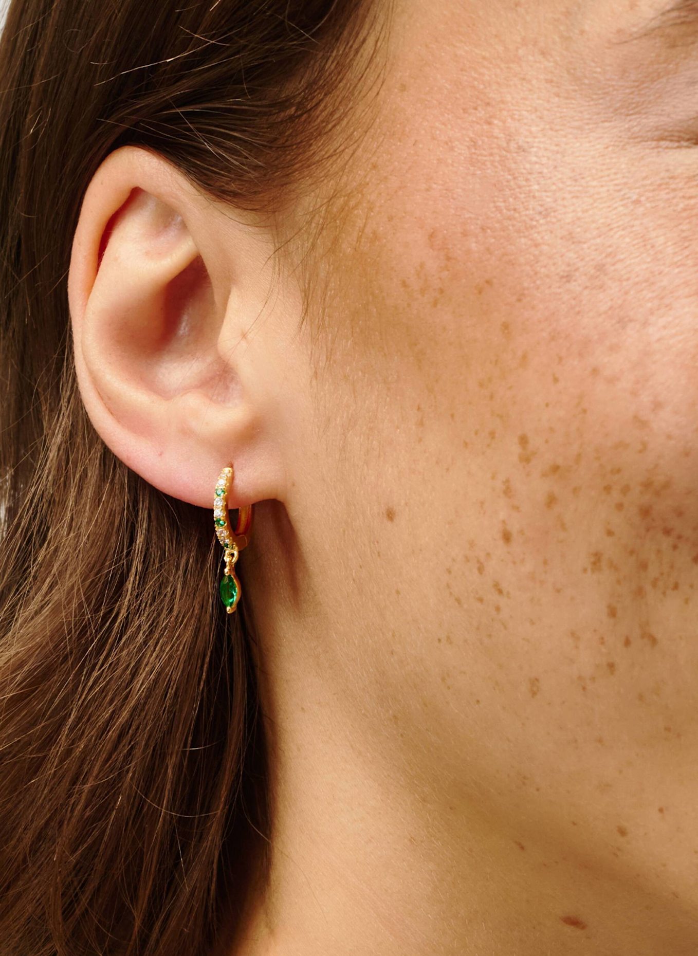 OHH LUILU Ohrringe KYLEE PETAL HOOPS GREEN by GLAMBOU: GRÜN