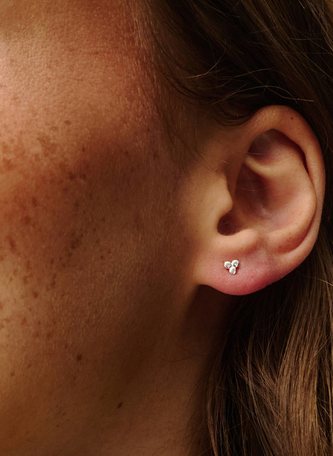 OHH LUILU Ohrringe TRINITY CRYSTAL STUDS by GLAMBOU: SILBER