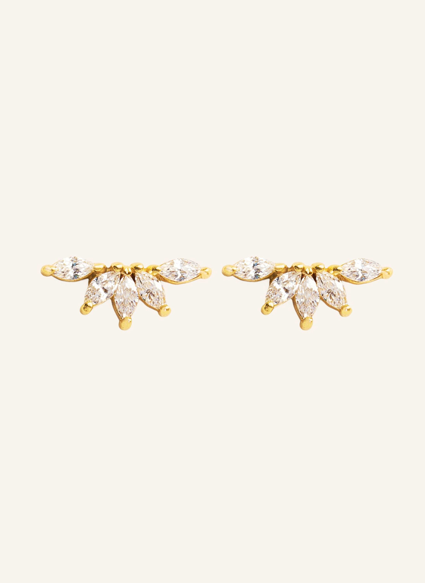 OHH LUILU Ohrringe CRYSTAL FLOWER PETALS by GLAMBOU: GOLD