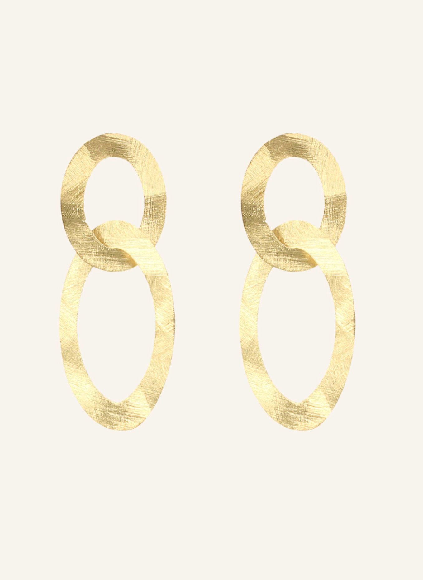 LOTT.gioielli Ohrhänger CLASSIC EARRINGS DOUBLE OVAL SATIN by GLAMBOU: GOLD