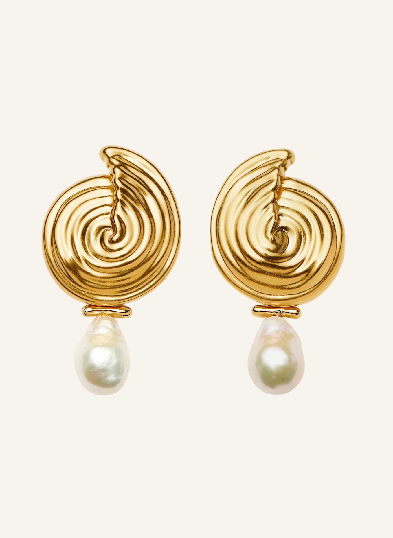 MISSOMA Ohrhänger SPIRAL DETACHABLE PEARL DROP EARRINGS by GLAMBOU: GOLD