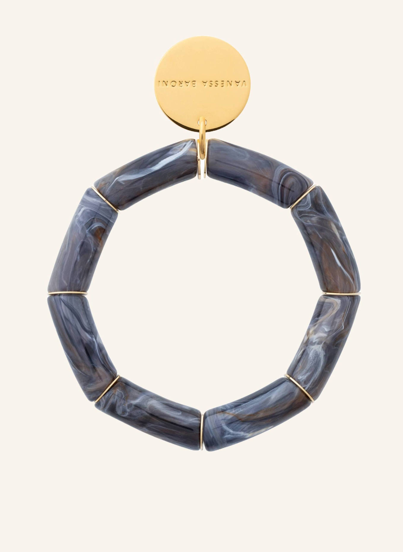 VANESSA BARONI Armbänder FLEX BRACELET BLUE JEANS MARBLE by GLAMBOU: GOLD
