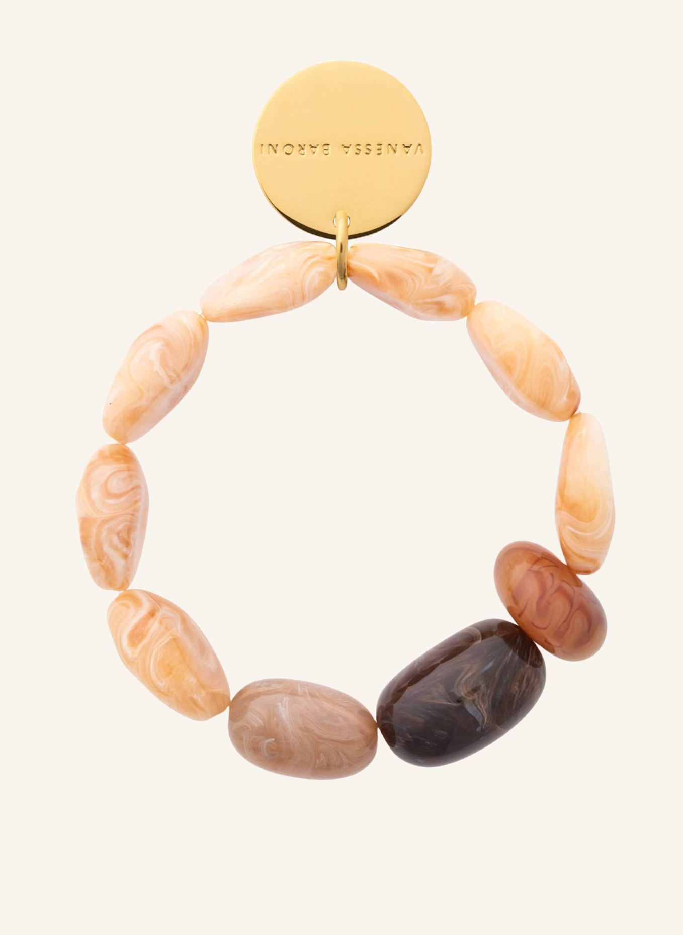 VANESSA BARONI Armbänder UNIQUE FLEX BRACELET CREME BRULEE MARBLE by GLAMBOU: GOLD