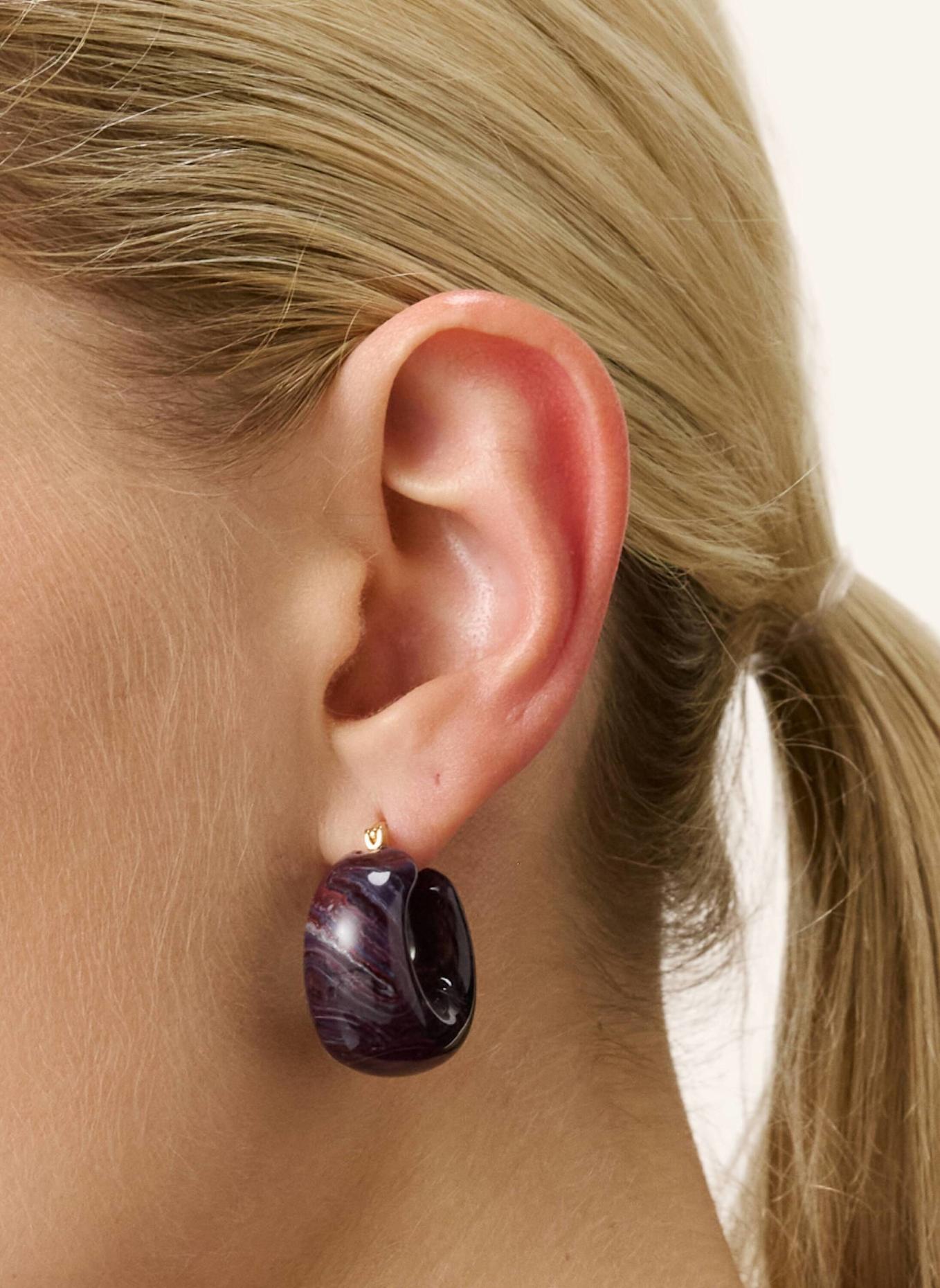 VANESSA BARONI Creolen CIRCLET EARRING BLUE JEANS MARBLE by GLAMBOU: GOLD