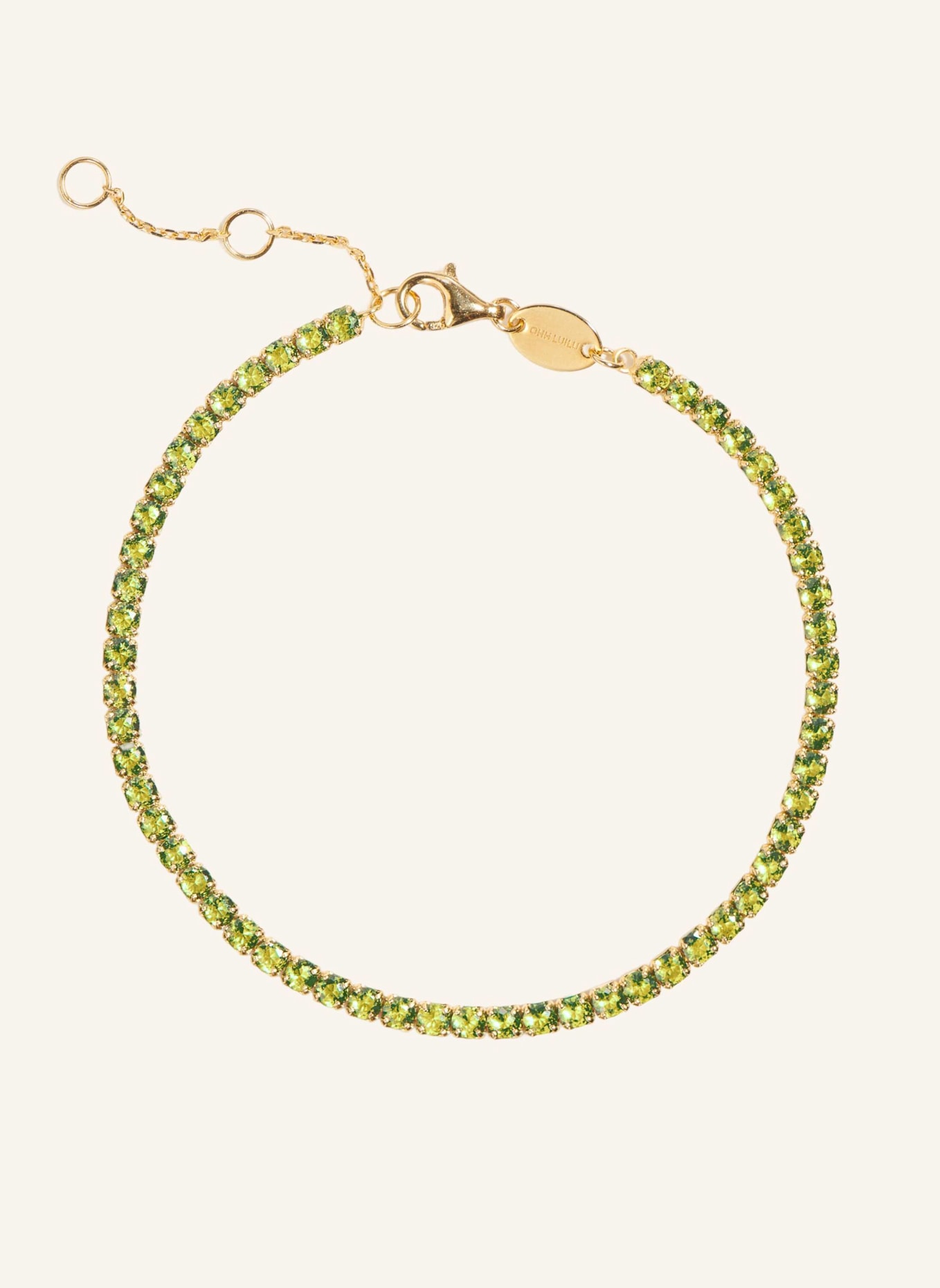 OHH LUILU Armband TENNIS BRACELET LIME GREEN by GLAMBOU: GOLD