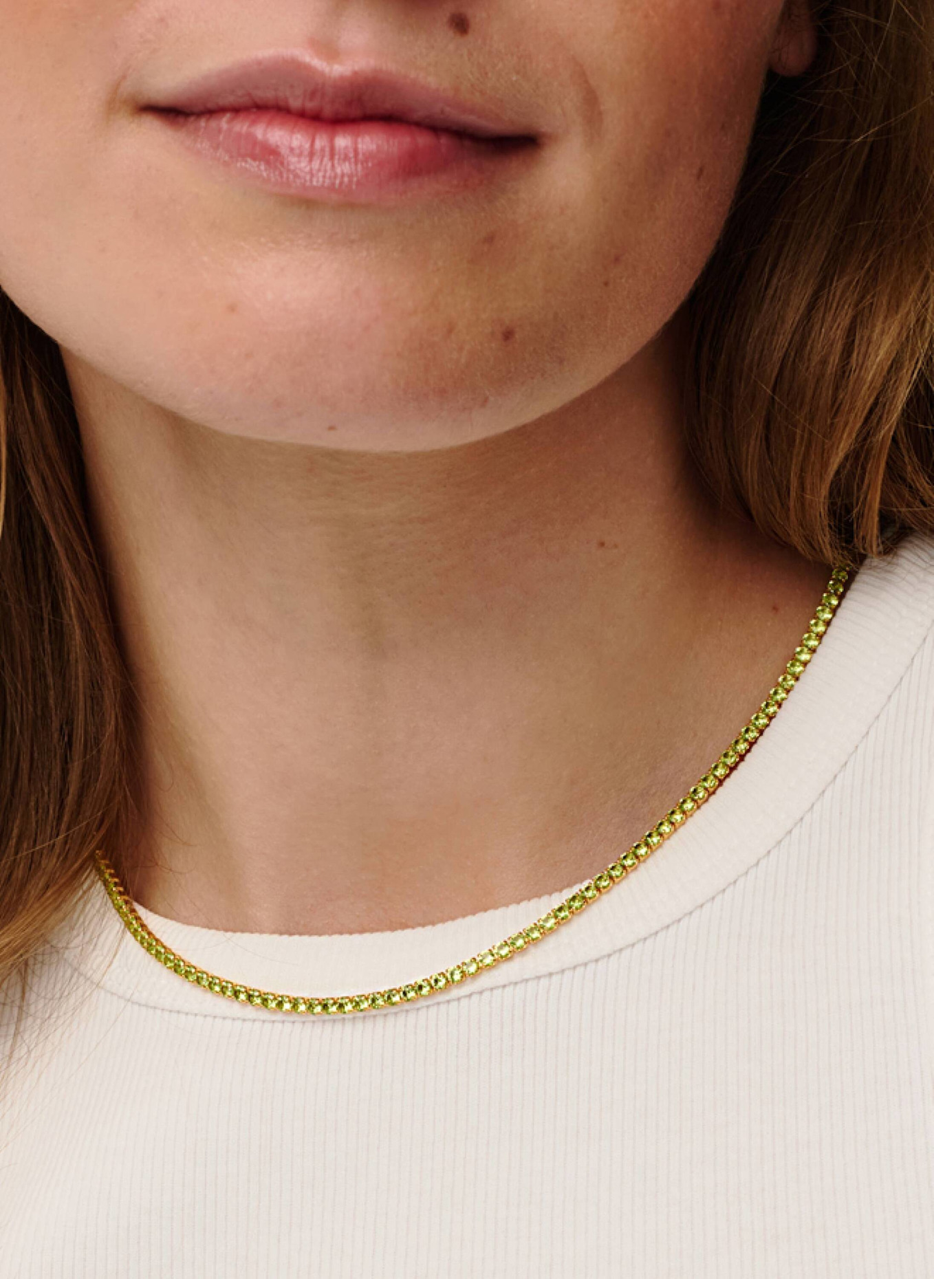 OHH LUILU Halskette TENNIS CHOKER LIME GREEN by GLAMBOU: GOLD