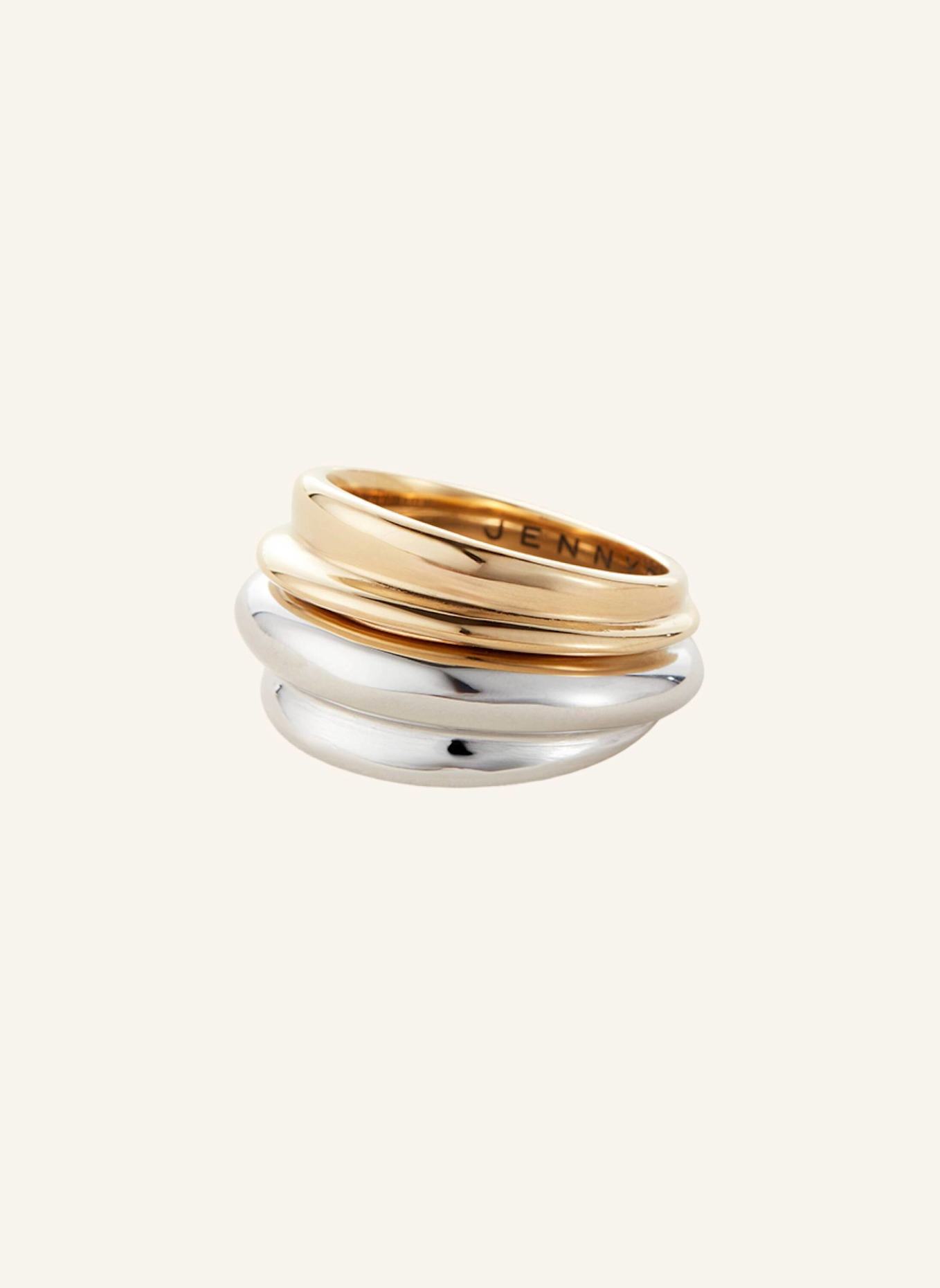Jenny Bird Ring LENNON RING SET TWO-TONE by GLAMBOU: GOLD