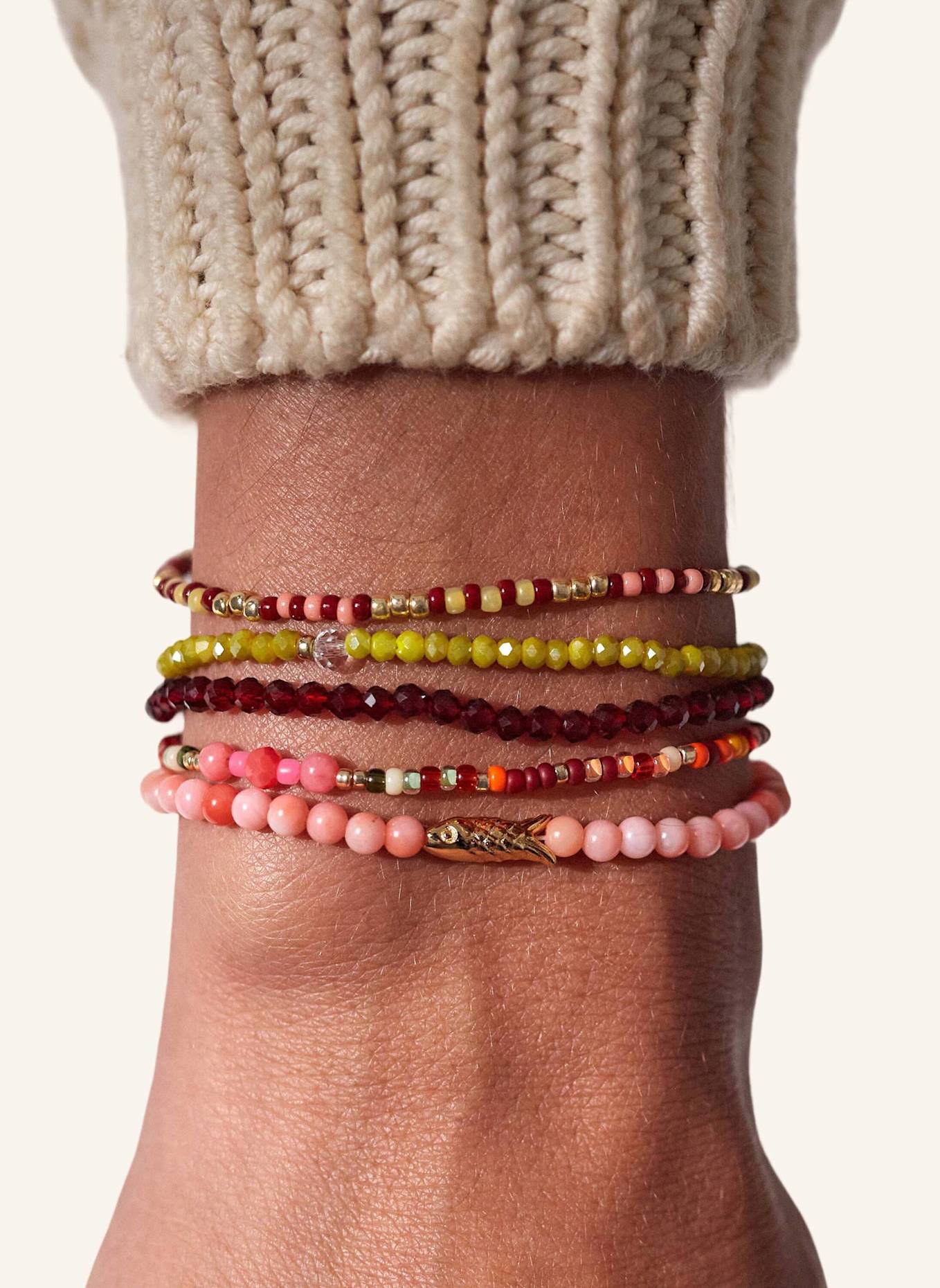 ANNI LU Armband COSMIC CACTUS PALE OLIVE by GLAMBOU: GOLD