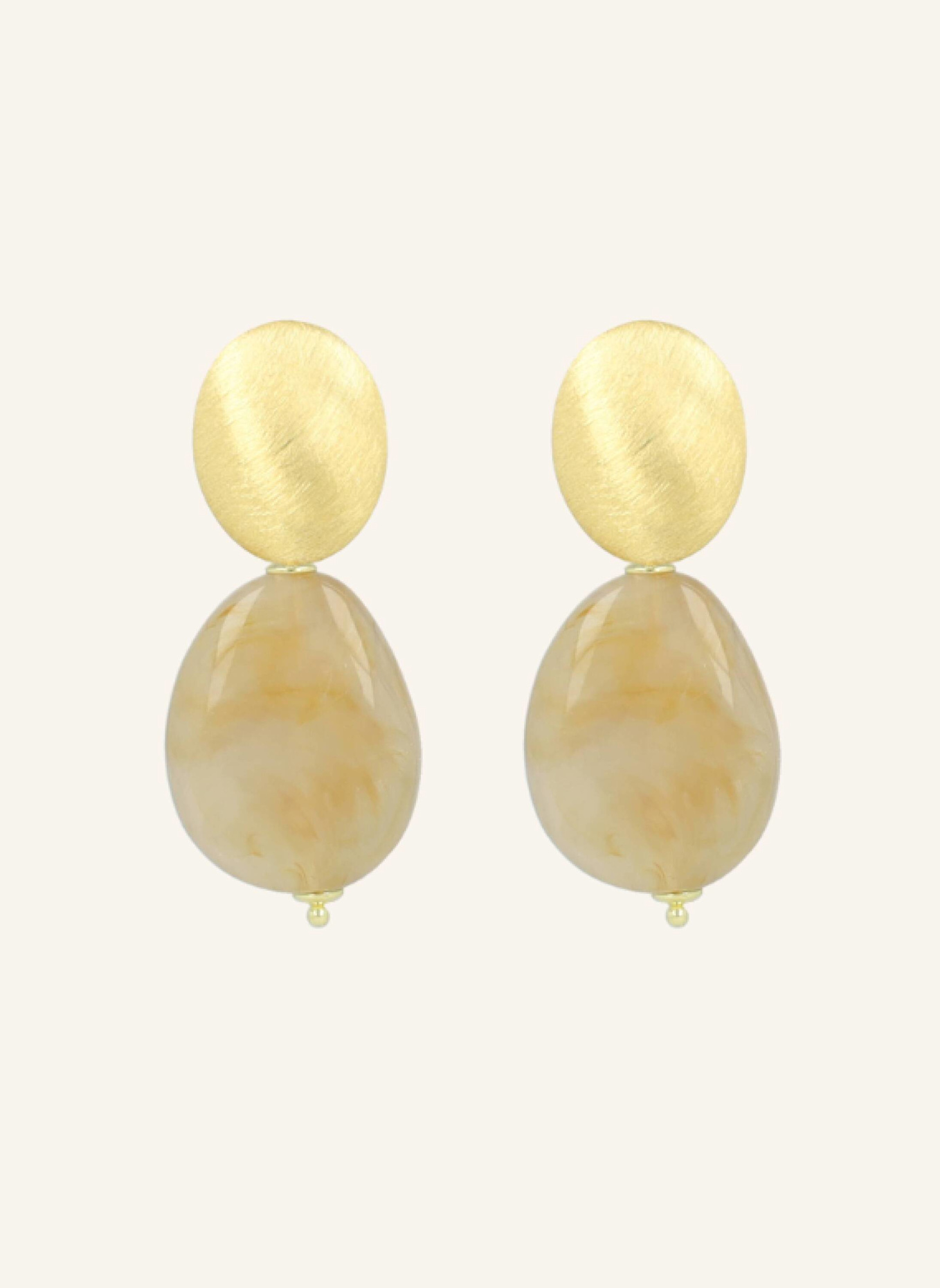 LOTT.gioielli Ohrringe AMBER SQUEEZED DROP NATUREL MIX by GLAMBOU: GOLD