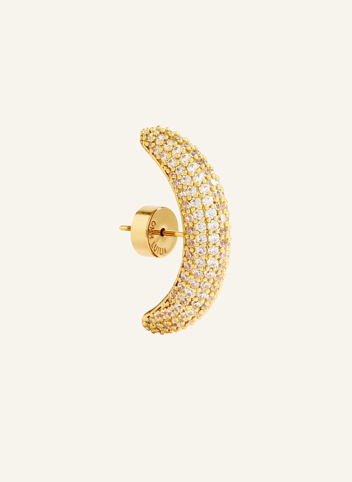 OHH LUILU Single-Ohrring AMARA MINI PAVé STUD by GLAMBOU: GOLD
