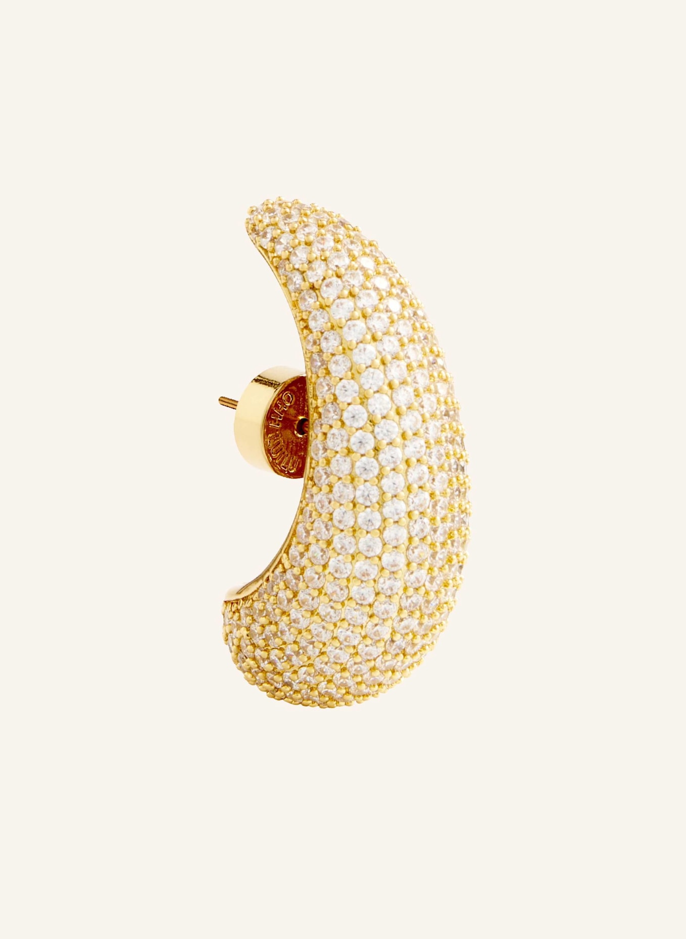 OHH LUILU Single Ohrring AMARA PAVé STUD by GLAMBOU: GOLD