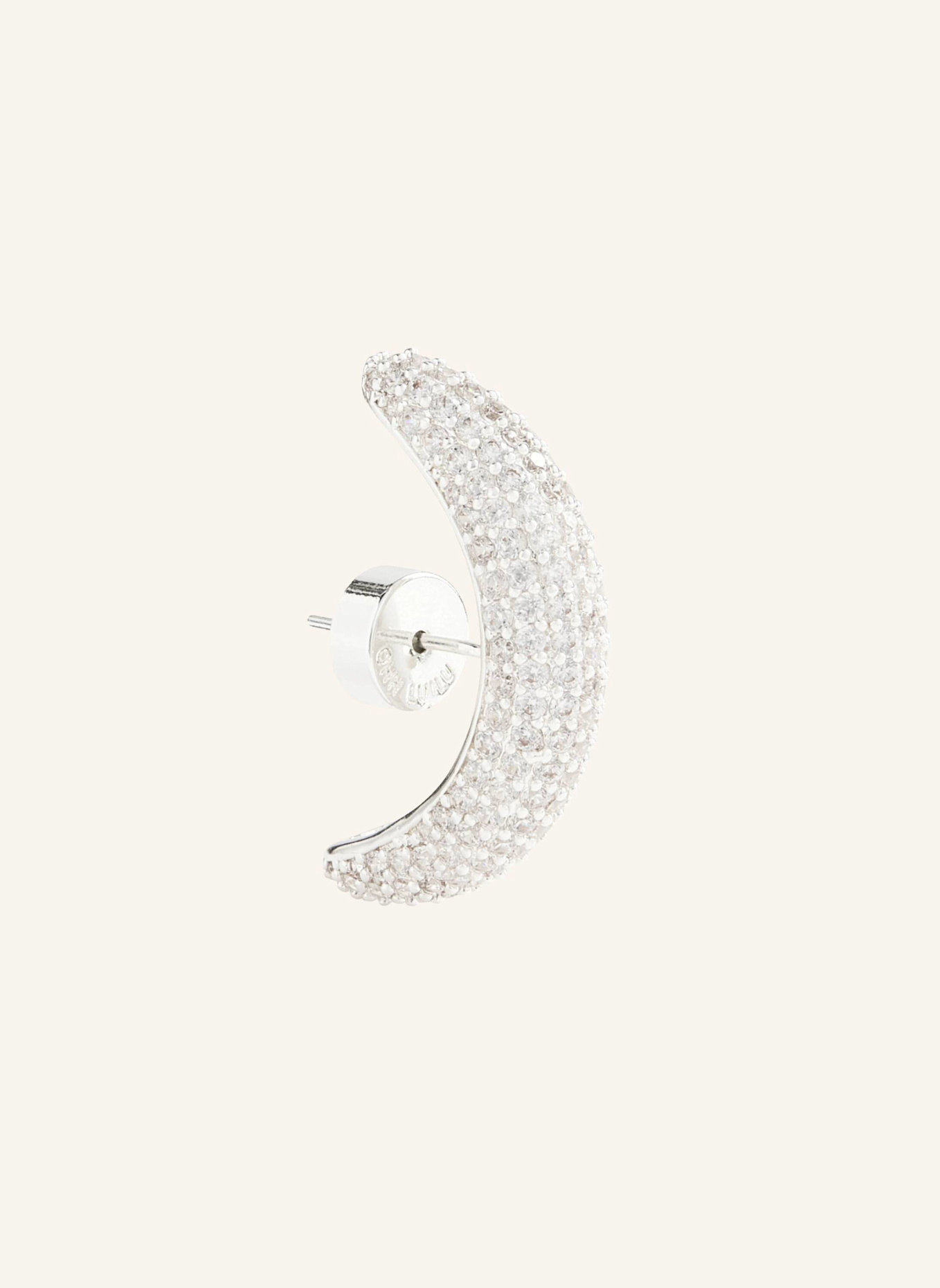 OHH LUILU Single-Ohrring AMARA MINI PAVé STUD by GLAMBOU: SILBER