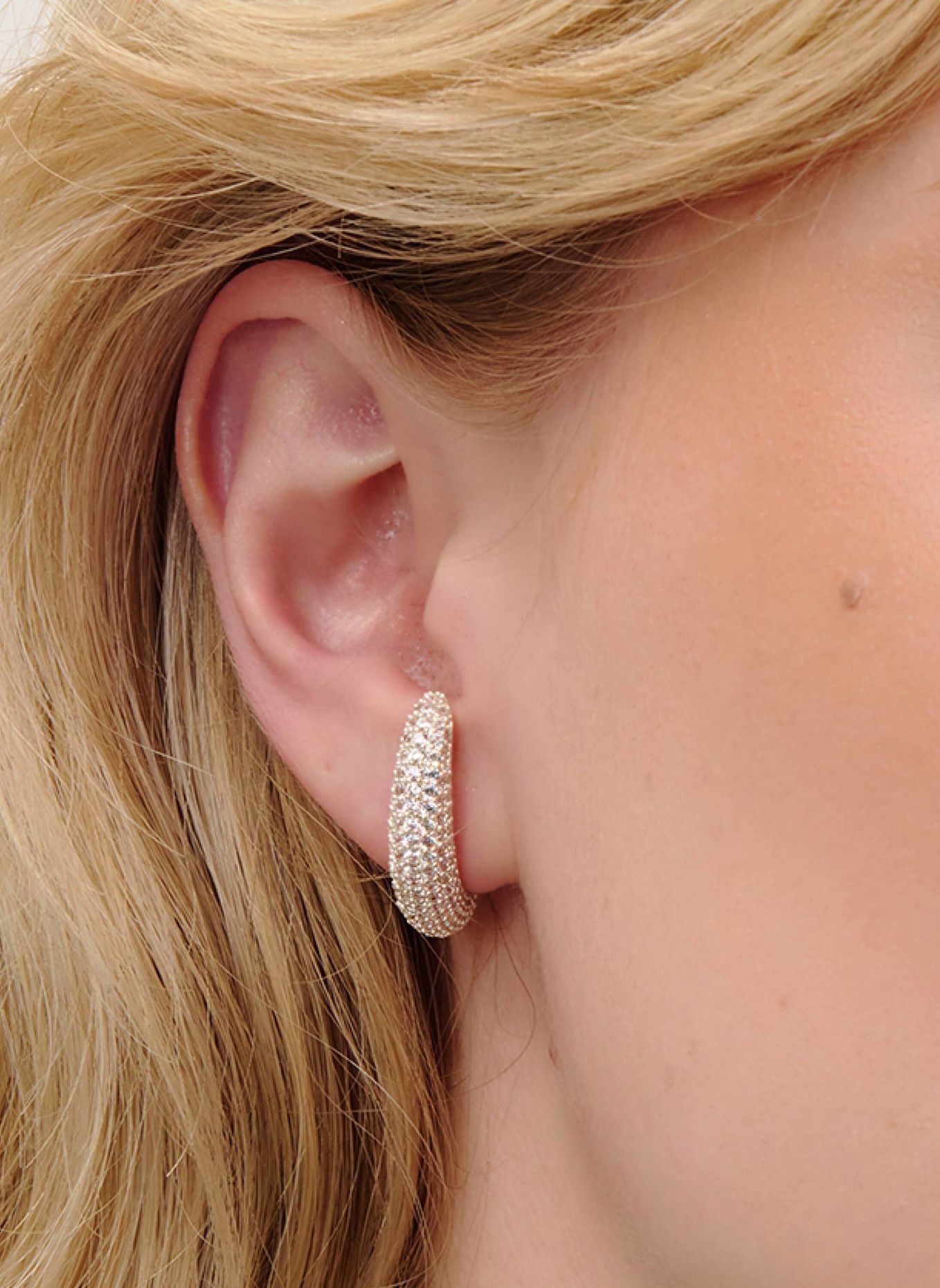 OHH LUILU Single-Ohrring AMARA MINI PAVé STUD by GLAMBOU: SILBER