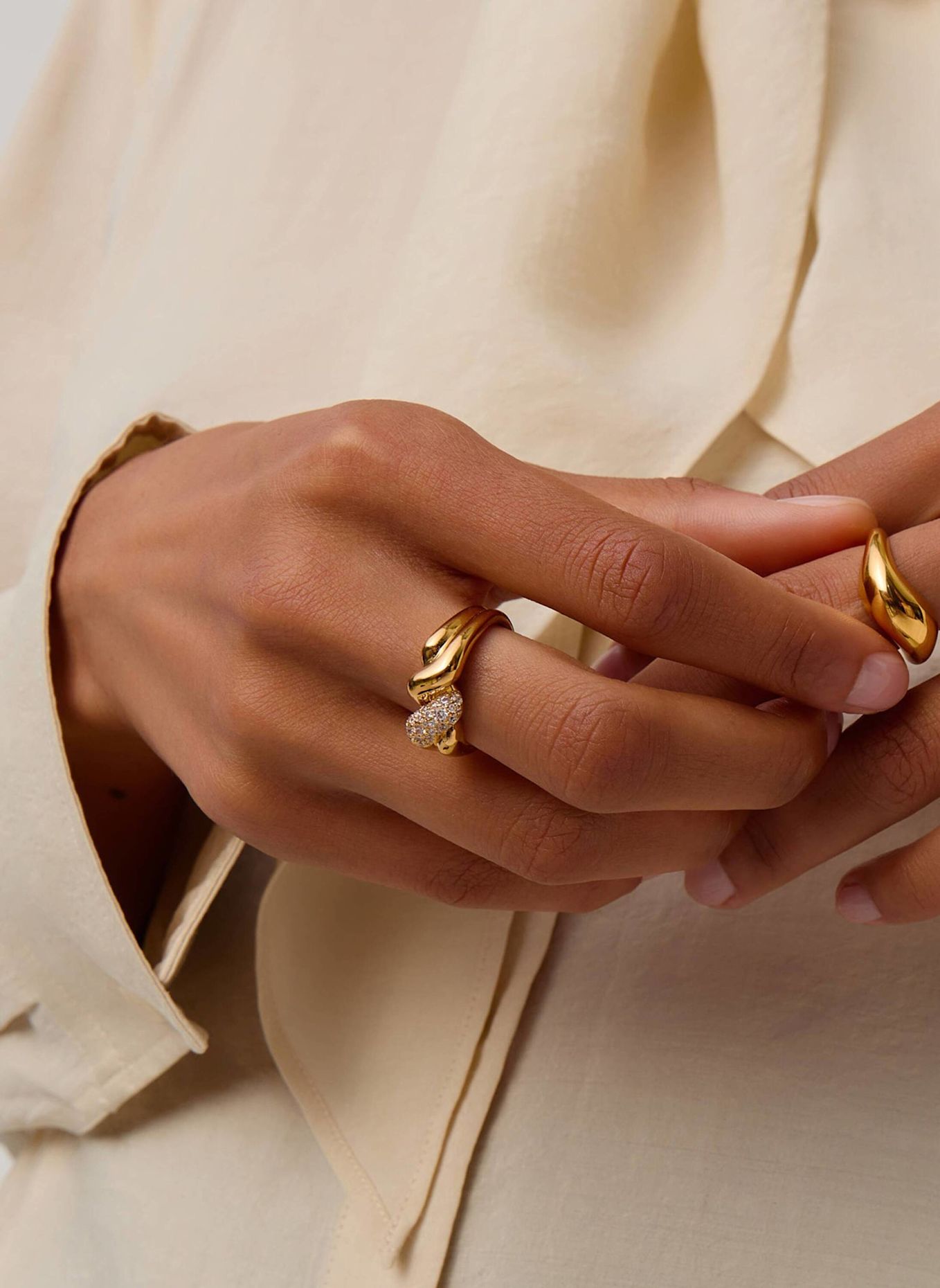 MISSOMA Ringe MOLTEN SNOW DOUBLE by GLAMBOU: GOLD