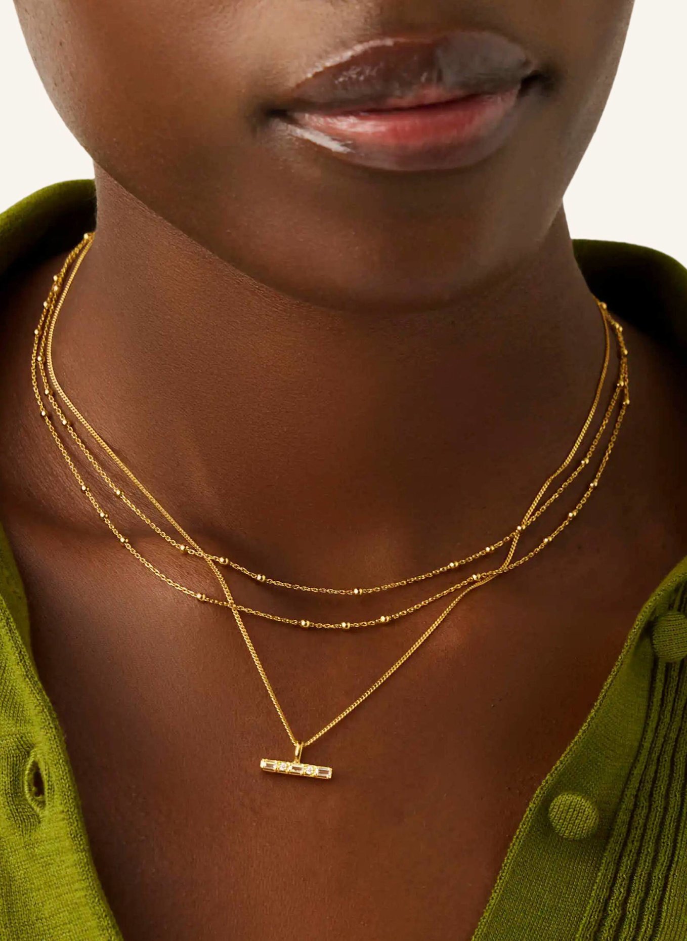 MISSOMA Ketten mit Anhänger LUCY WILLIAMS T-BAR STONE KETTE MIT ANHäNGER by GLAMBOU: GOLD