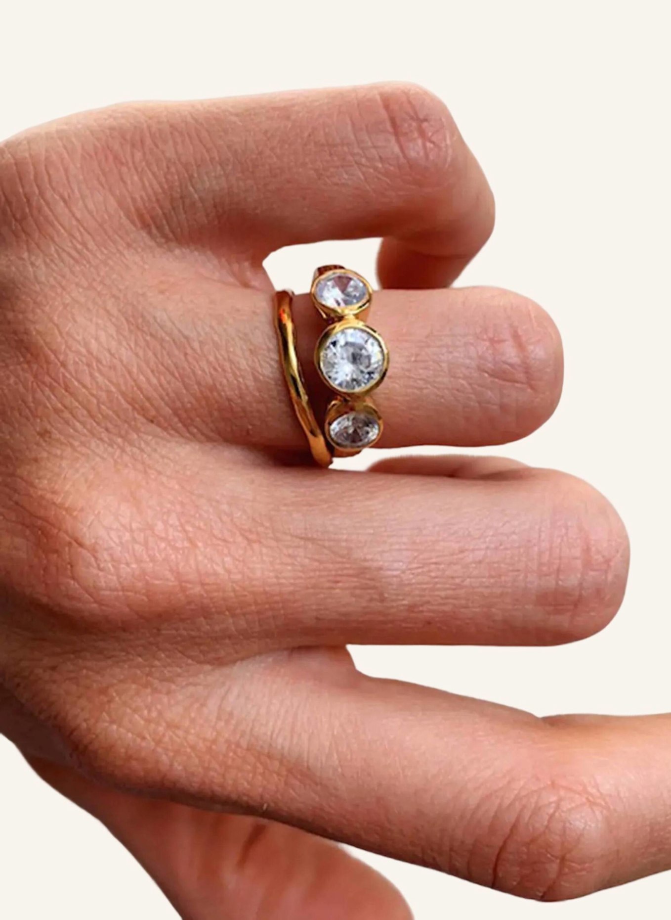 Shyla London Ringe NADINE RING CLEAR by GLAMBOU: GOLD