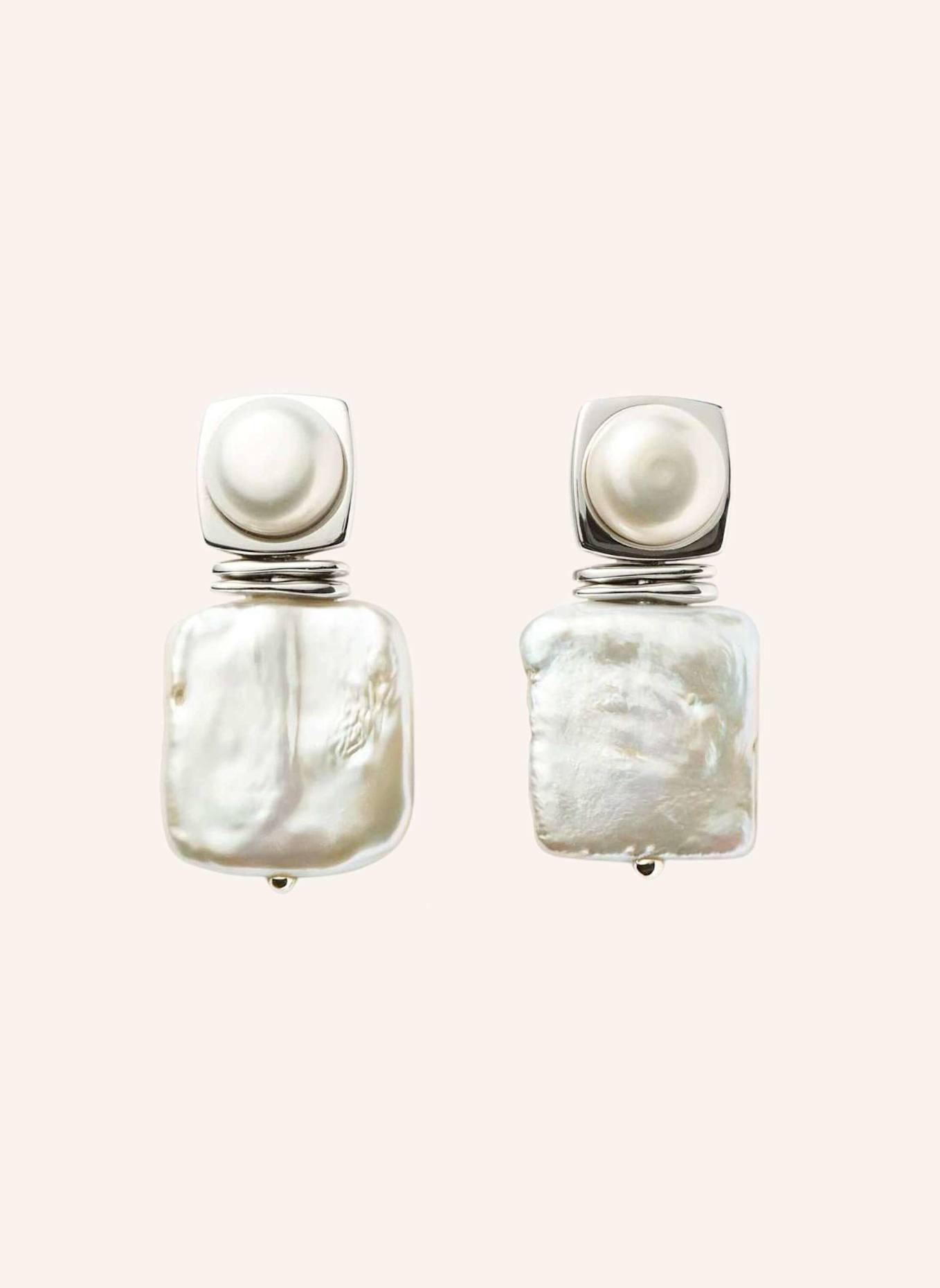 MISSOMA Ohrhänger SQUARE PEARL by GLAMBOU: SILBER