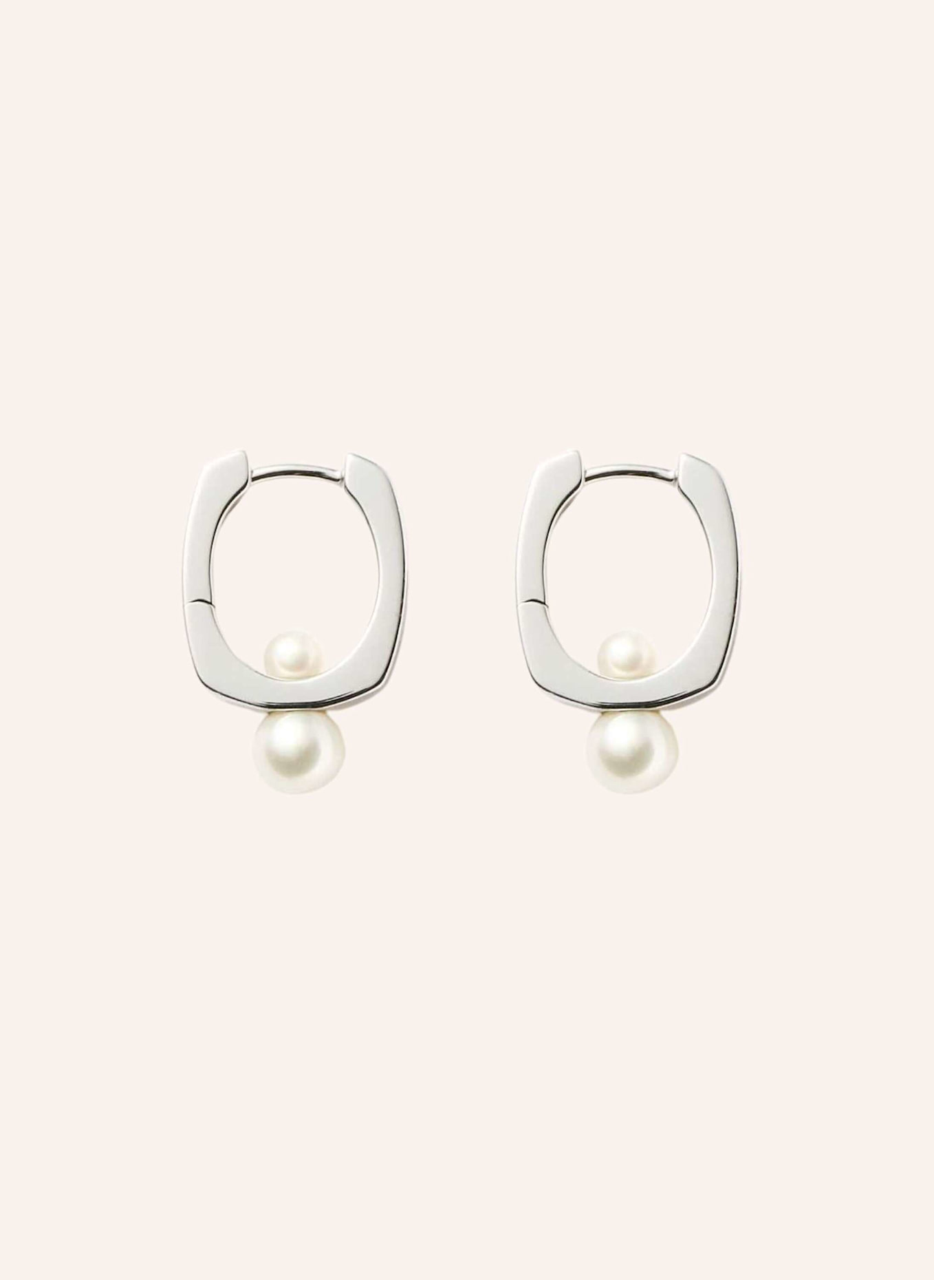 MISSOMA Ohrhänger BUTTON PEARL SQUARE SMALL by GLAMBOU: SILBER