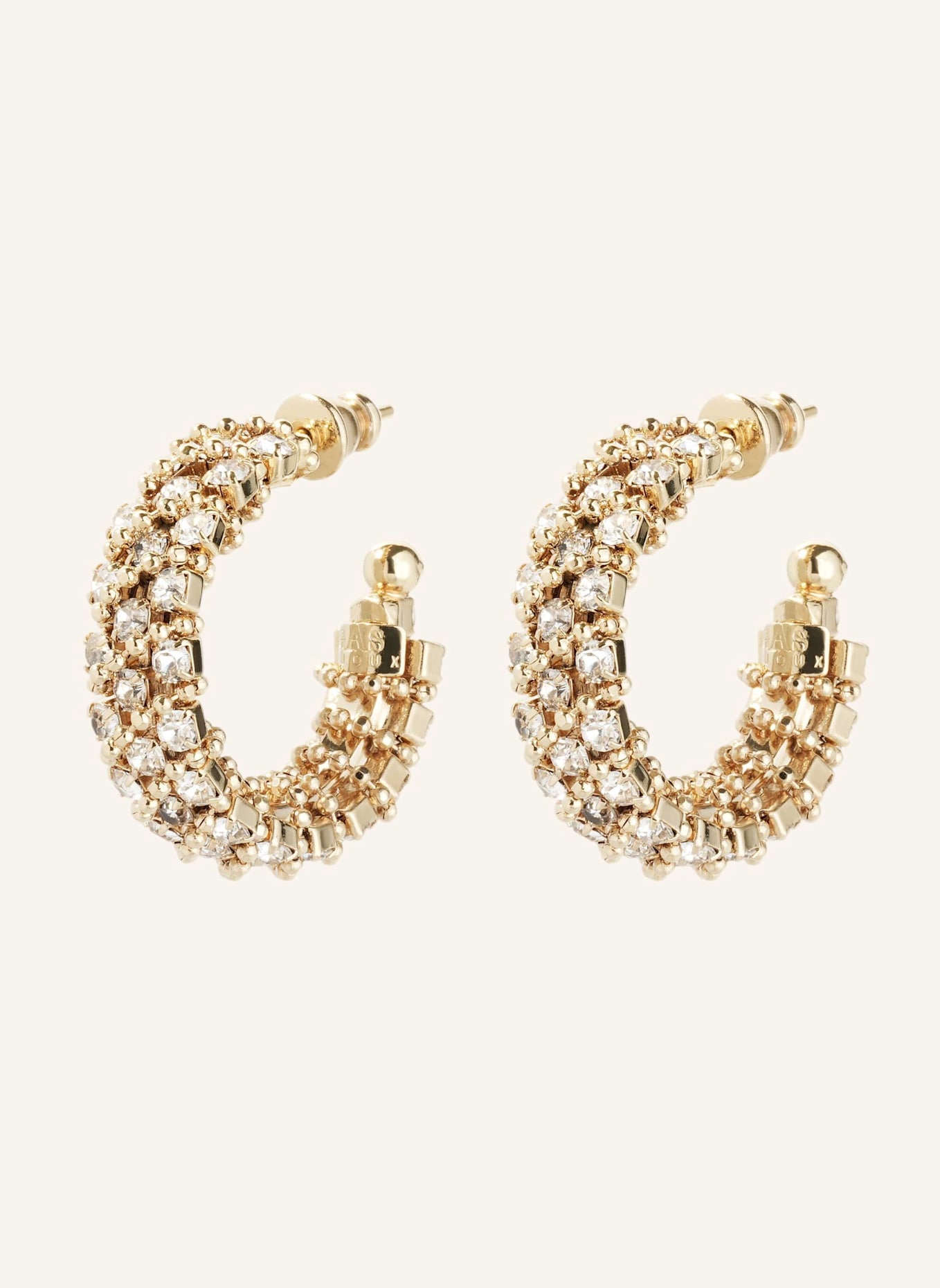 GAS BIJOUX Creolen IZILD MINI STRASS by GLAMBOU: GOLD