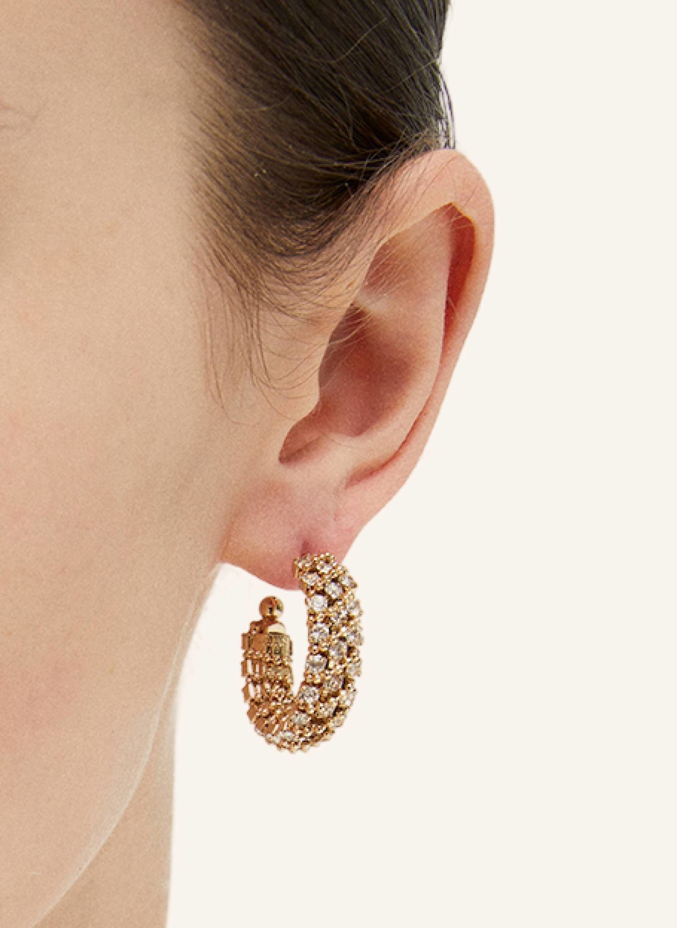 GAS BIJOUX Creolen IZILD MINI STRASS by GLAMBOU: GOLD