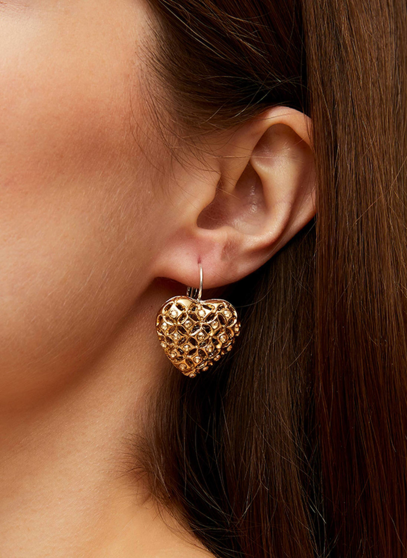 GAS BIJOUX Ohrhänger CORACAO STRASS by GLAMBOU: GOLD