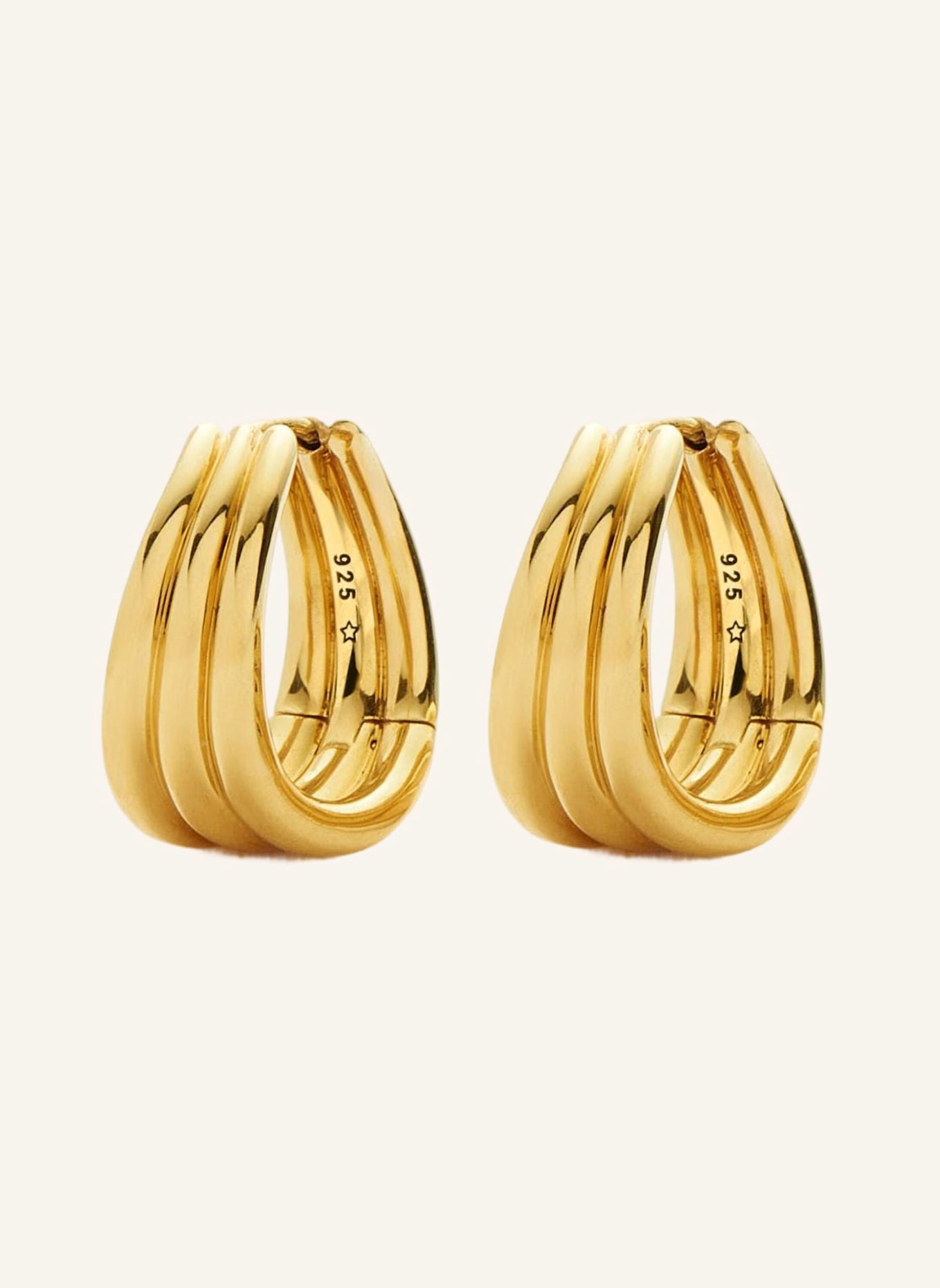 MISSOMA Creolen SAVI TRIPLE RIDGE HOOPS by GLAMBOU: GOLD