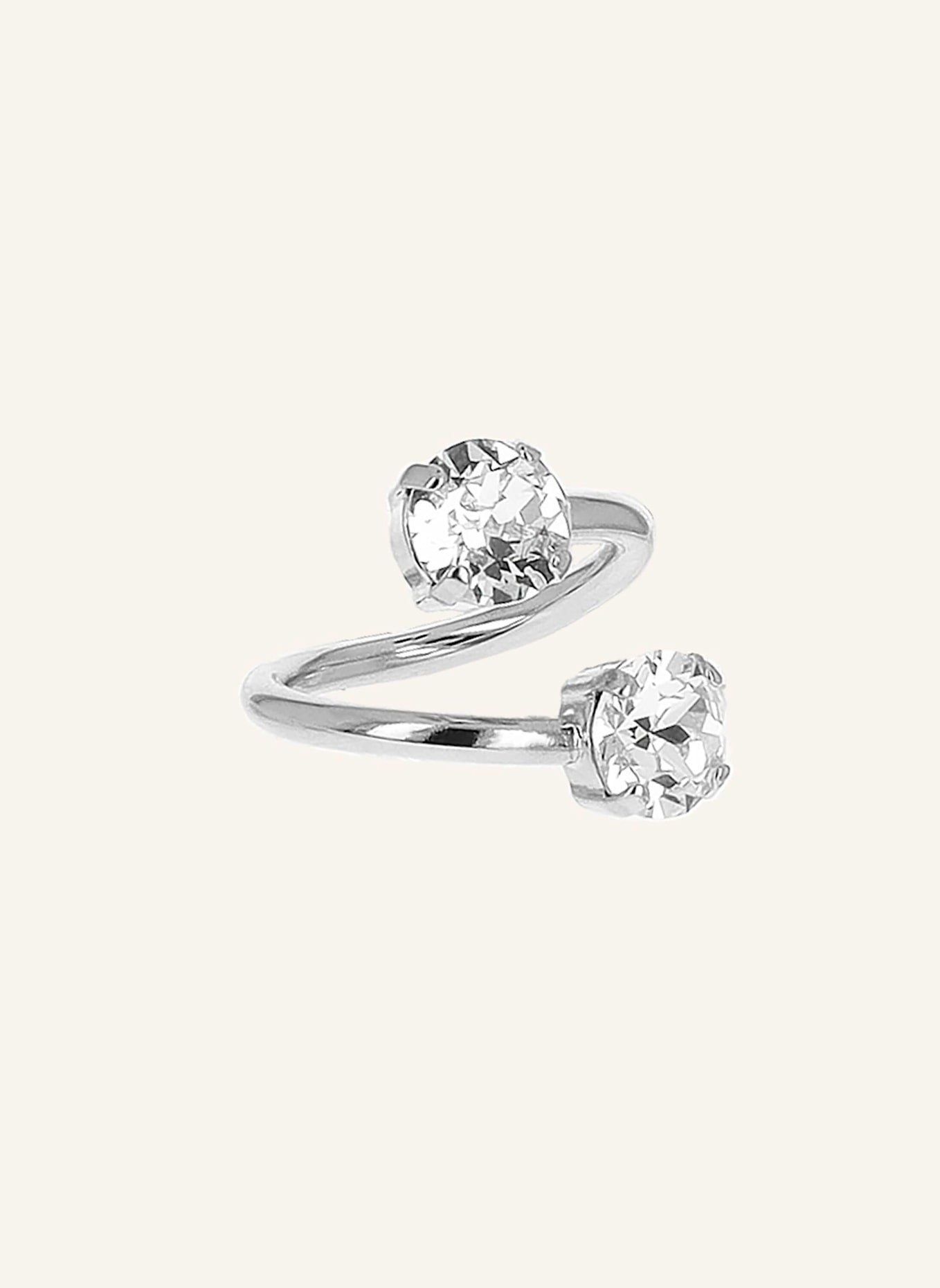 Justine Clenquet Ringe CHRIS CRYSTAL by GLAMBOU: SILBER