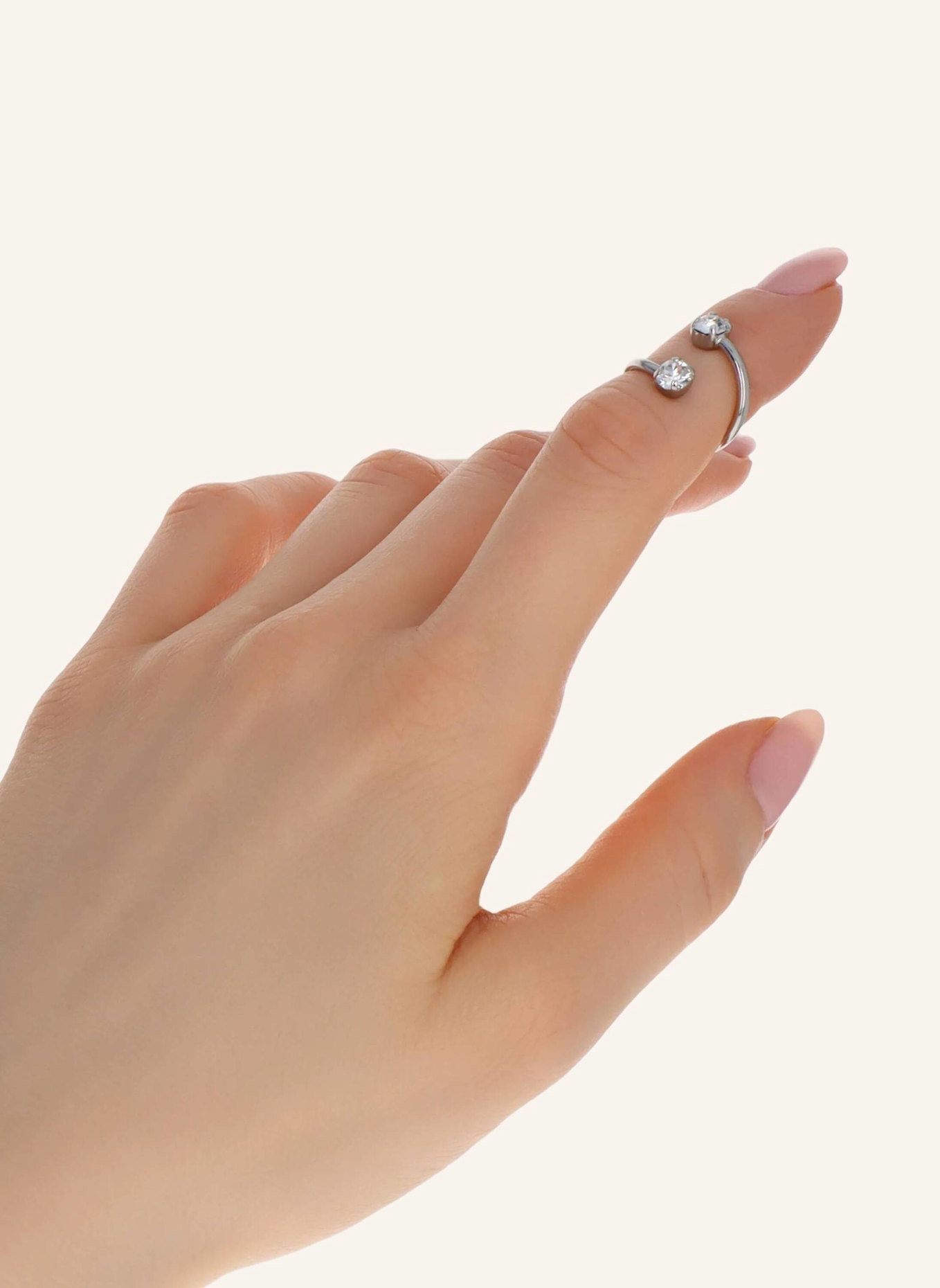 Justine Clenquet Ringe CHRIS CRYSTAL by GLAMBOU: SILBER