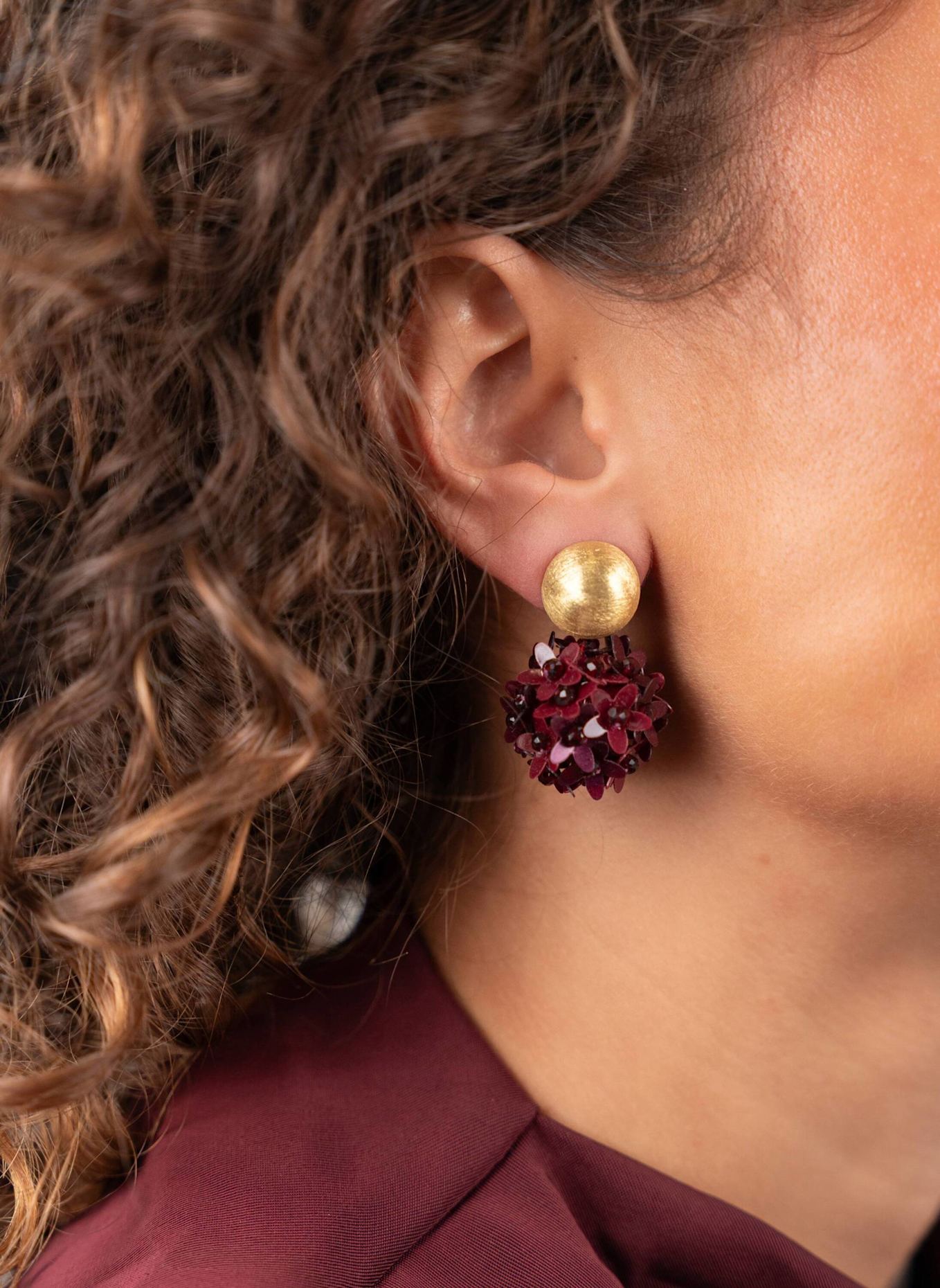 LOTT.gioielli Ohrhänger DAISY CHERRY LACQUER by GLAMBOU: GOLD