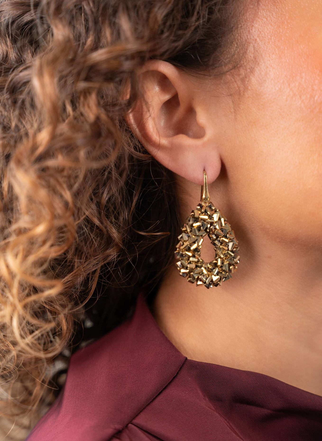 LOTT.gioielli Ohrhänger MARIEKE METALLIC GOLD by GLAMBOU: GOLD